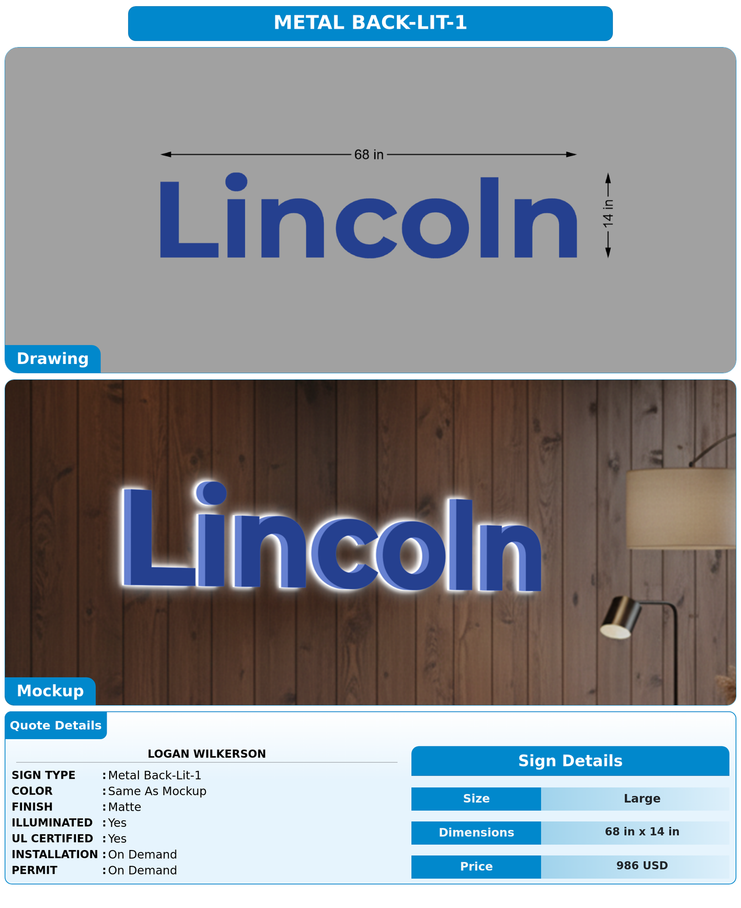CUSTOM MOCKUP SIGN FOR Logan Wilkerson