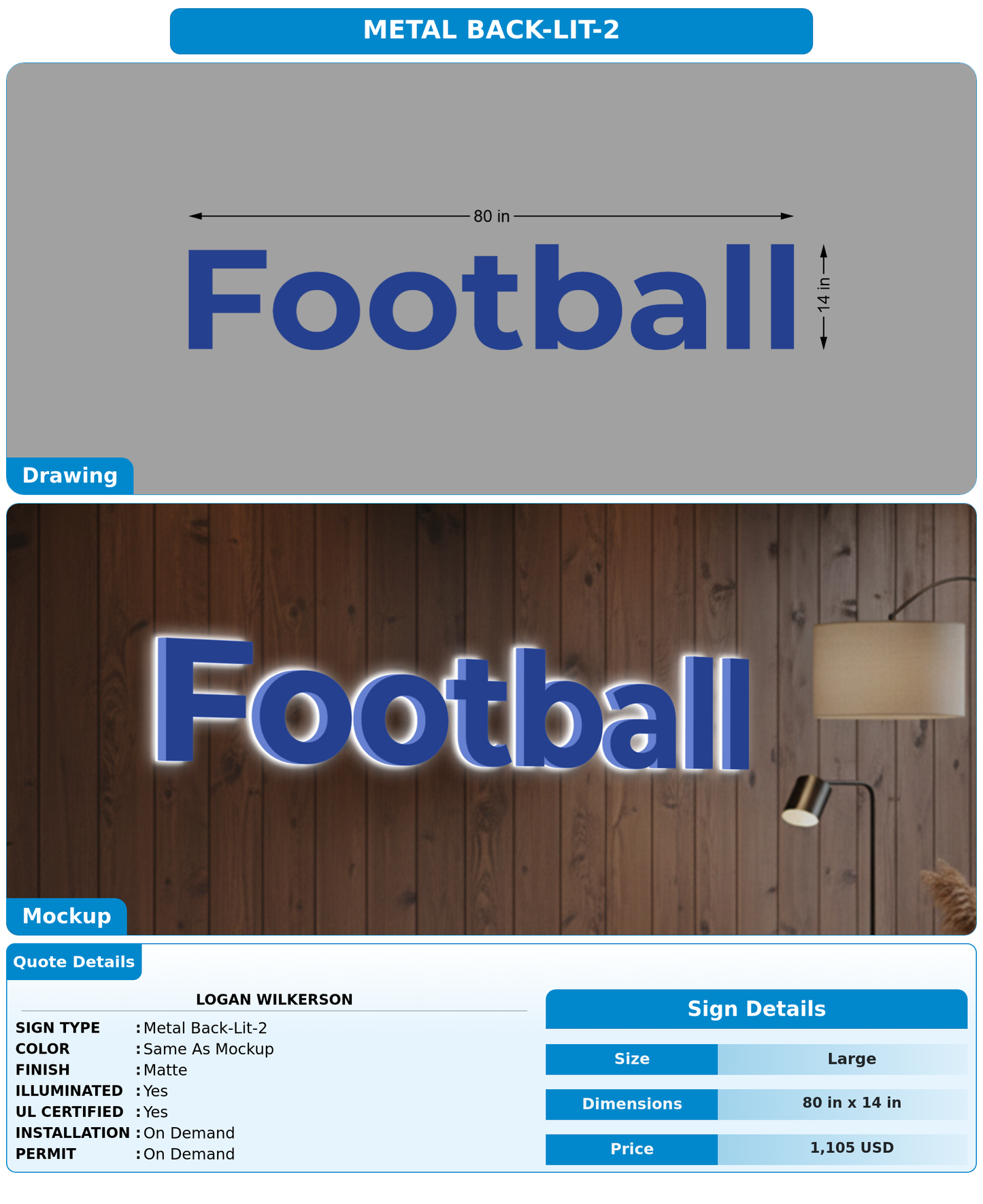 CUSTOM MOCKUP SIGN FOR Logan Wilkerson