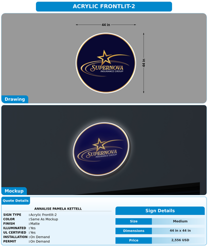 CUSTOM MOCKUP SIGN FOR Annalise Pamela Kettell