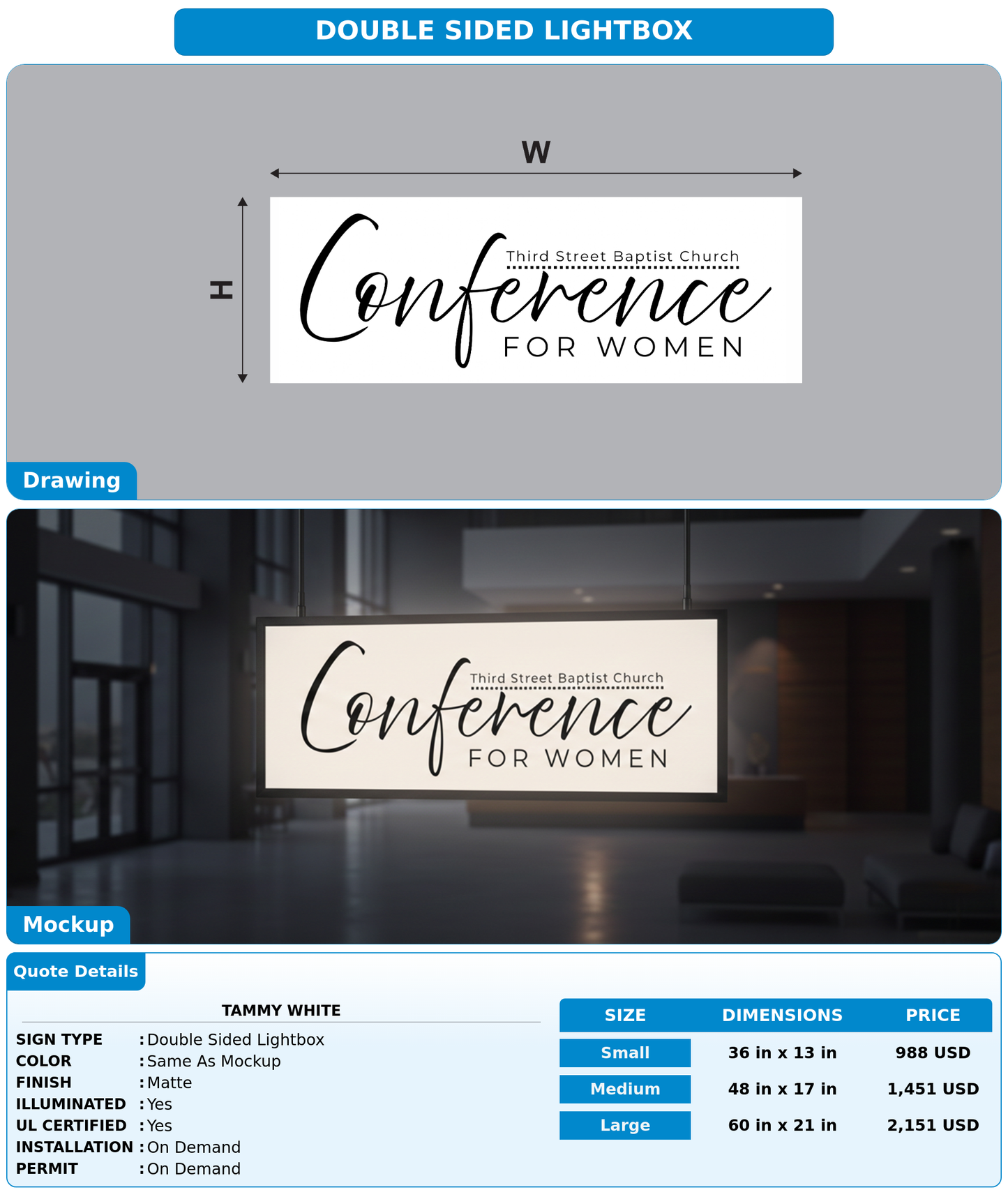 CUSTOM MOCKUP SIGN FOR Tammy White