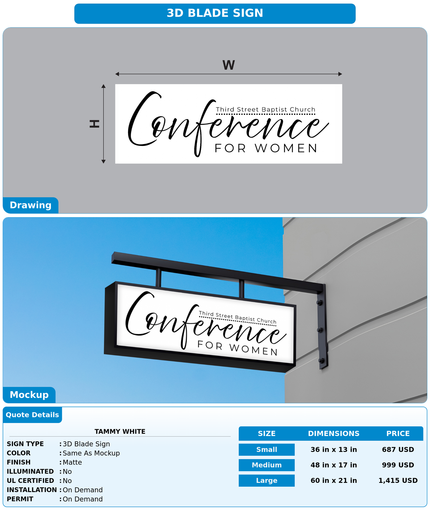 CUSTOM MOCKUP SIGN FOR Tammy White