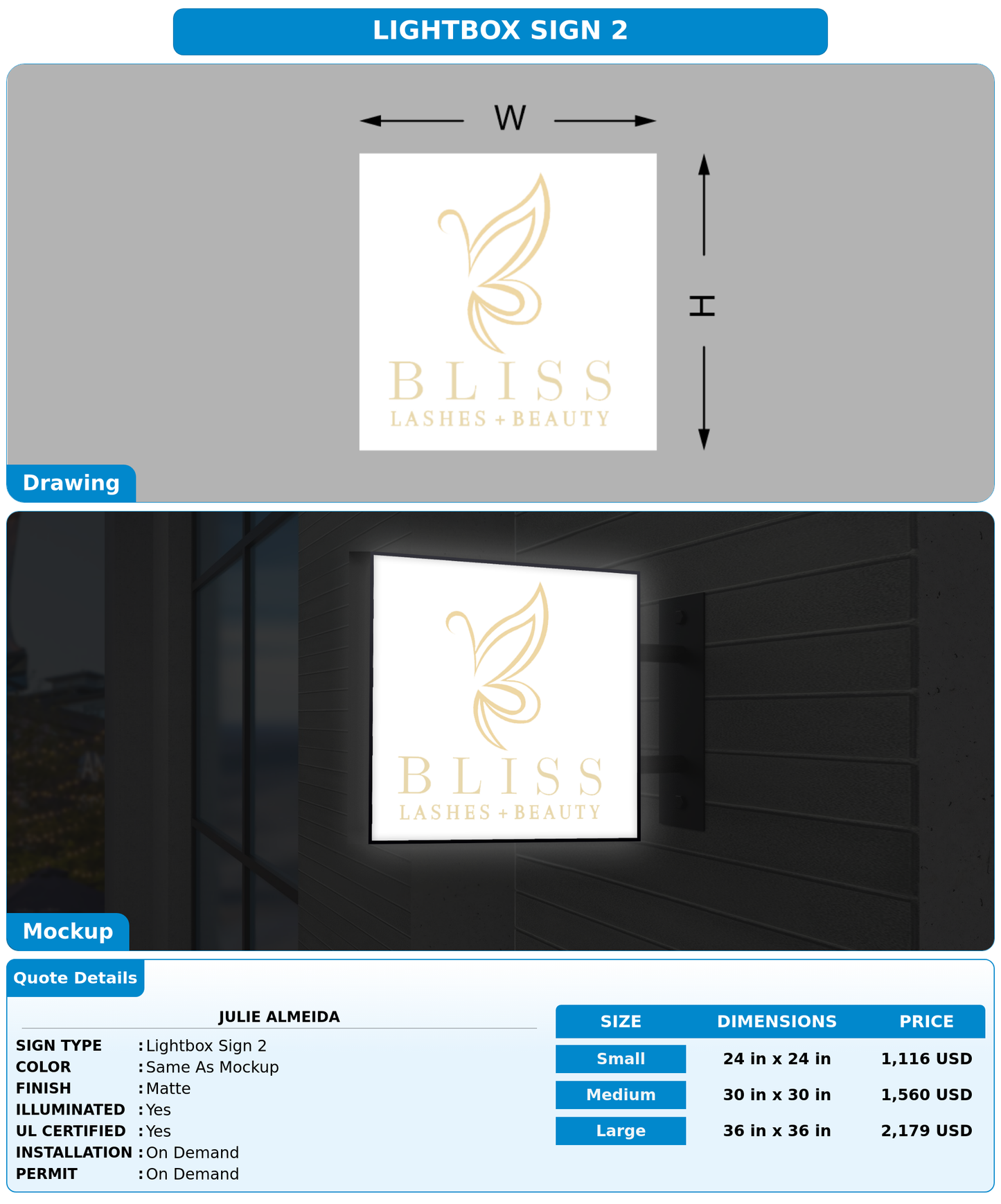 CUSTOM MOCKUP SIGN FOR Julie almeida