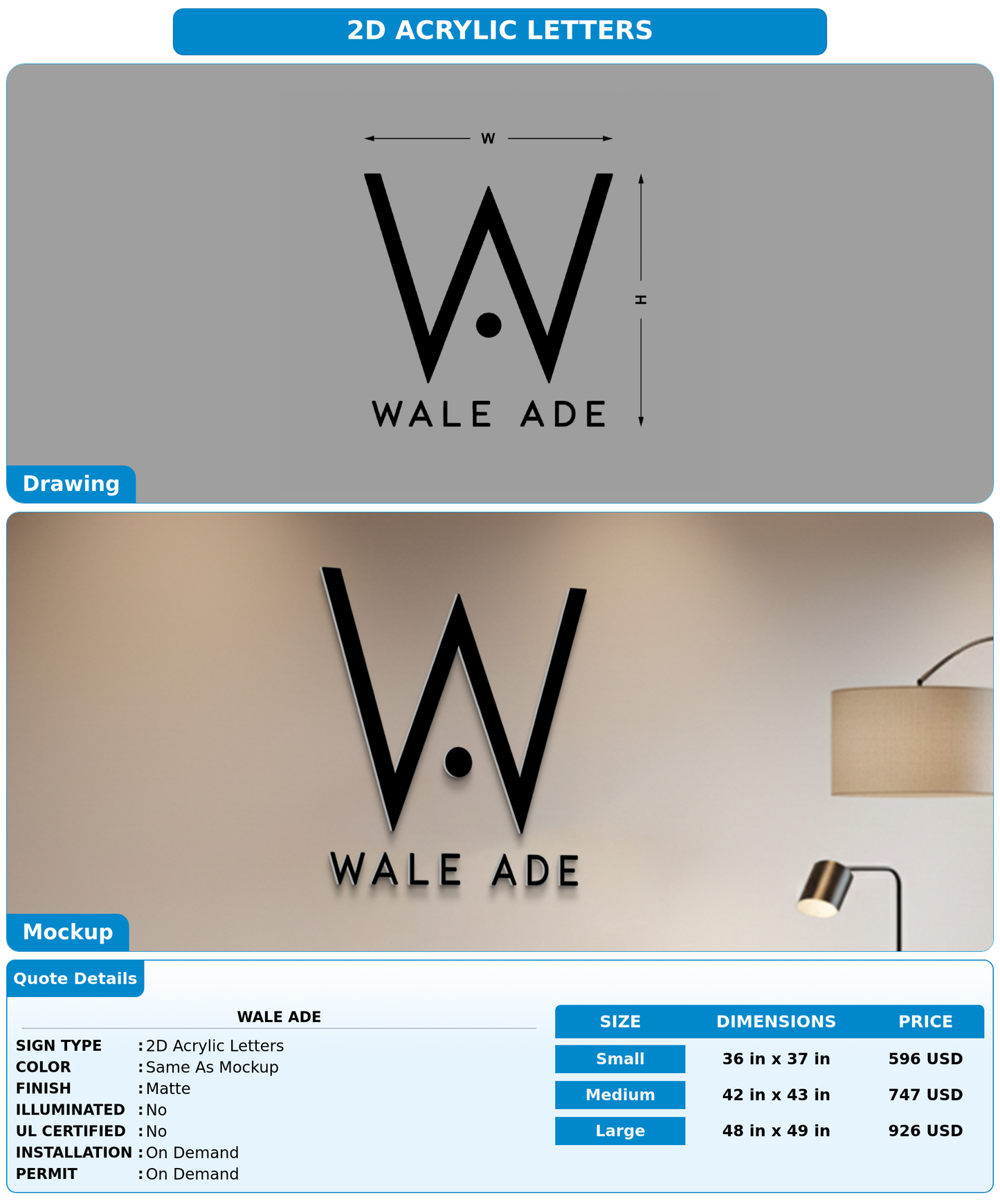 CUSTOM MOCKUP SIGN FOR Wale Ade