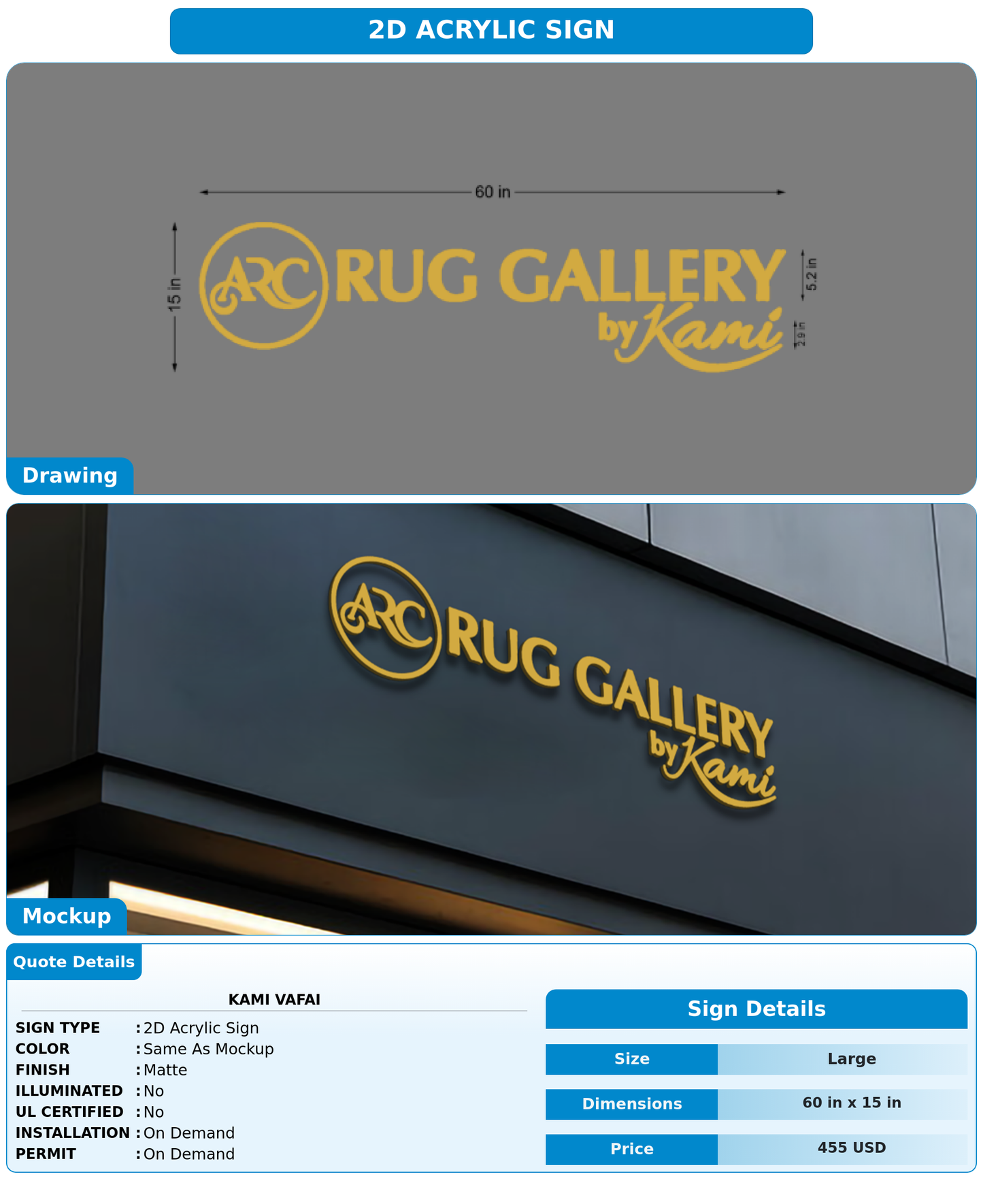 CUSTOM MOCKUP SIGN FOR Kami Vafai