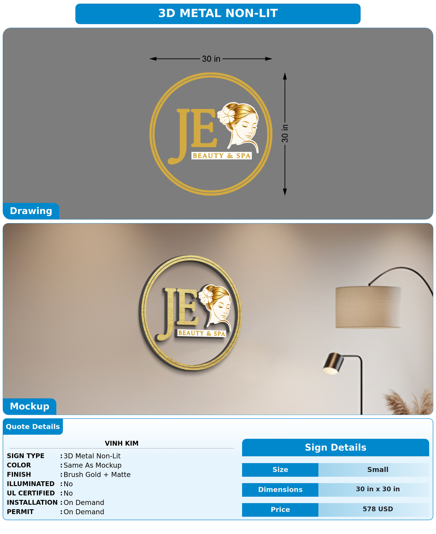 CUSTOM MOCKUP SIGN FOR vinh kim