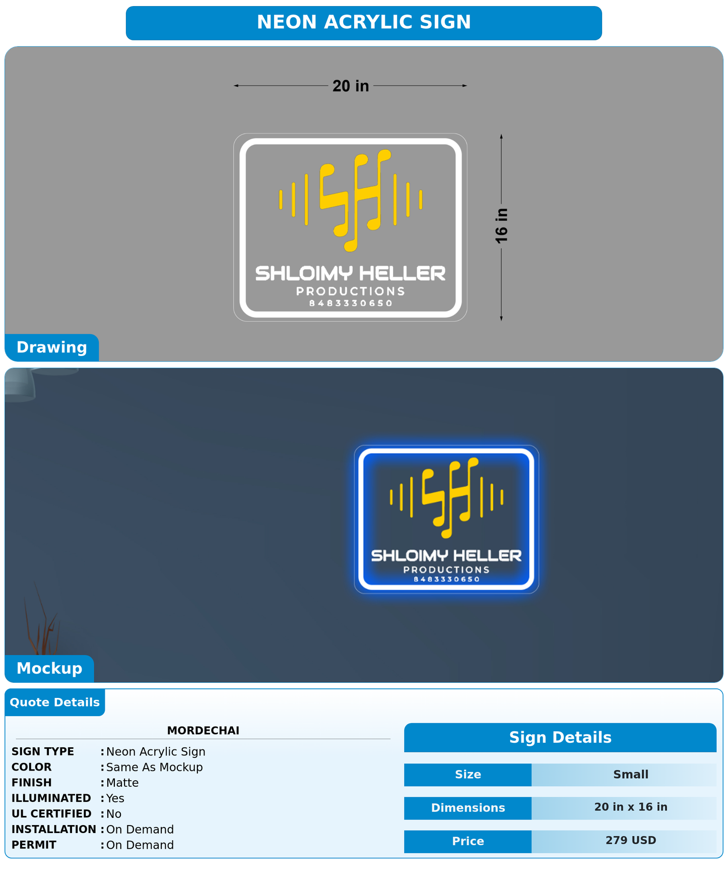 CUSTOM MOCKUP SIGN FOR Mordechai