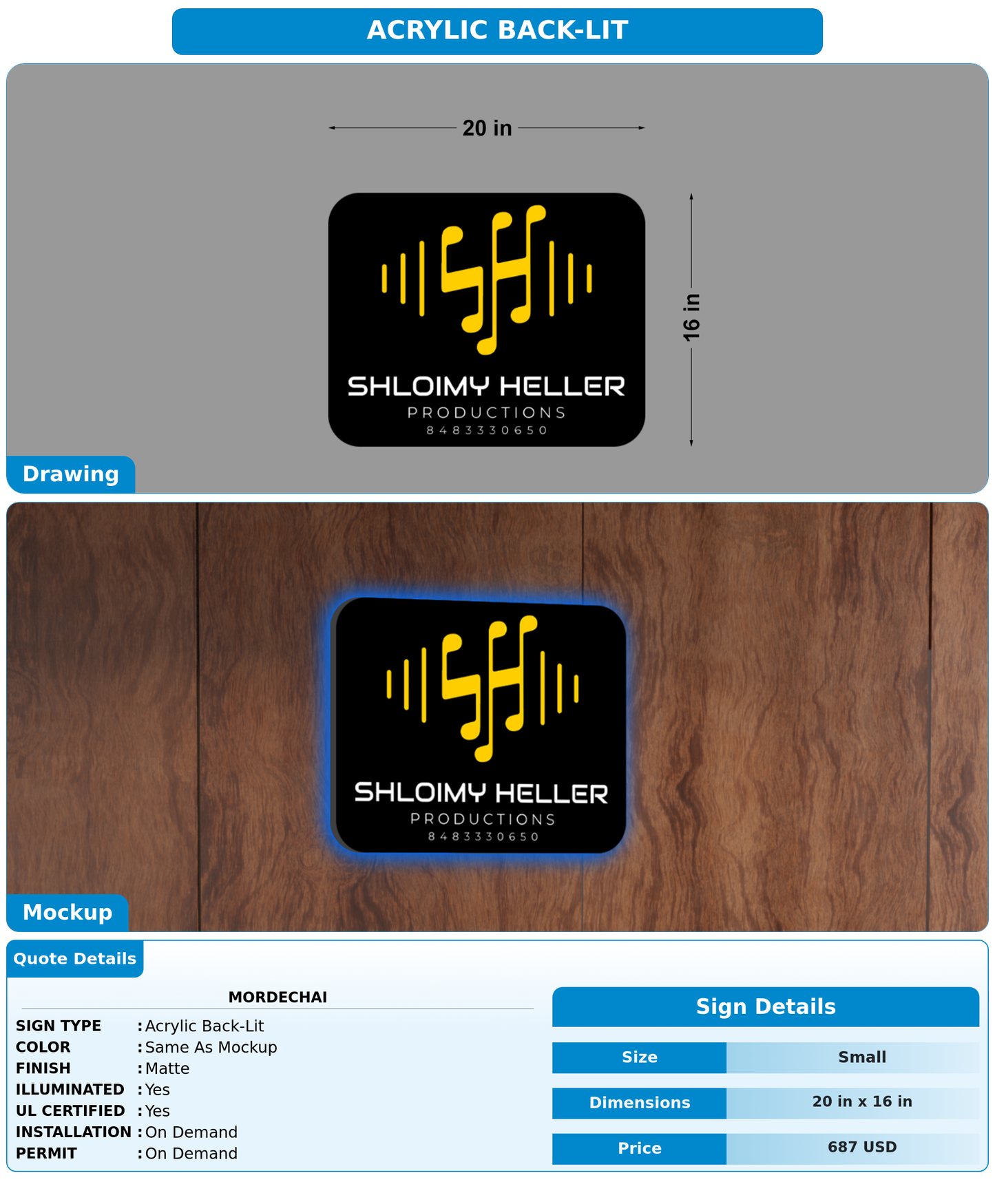 CUSTOM MOCKUP SIGN FOR Mordechai