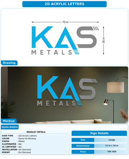 CUSTOM MOCKUP SIGN FOR Bradley Metals