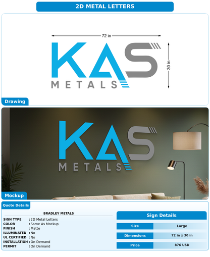 CUSTOM MOCKUP SIGN FOR Bradley Metals