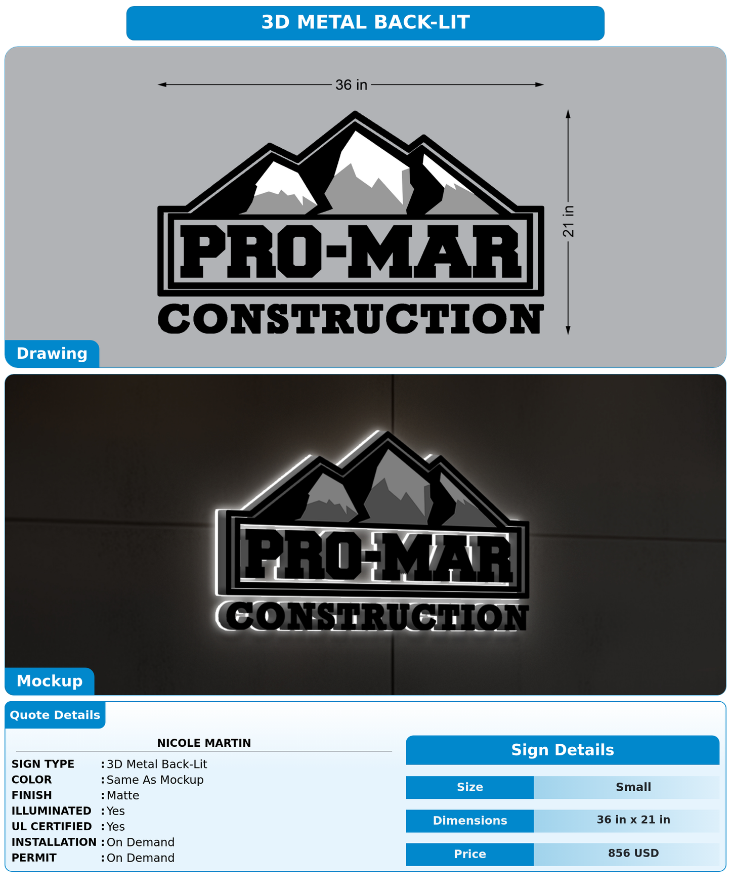 CUSTOM MOCKUP SIGN FOR Nicole Martin