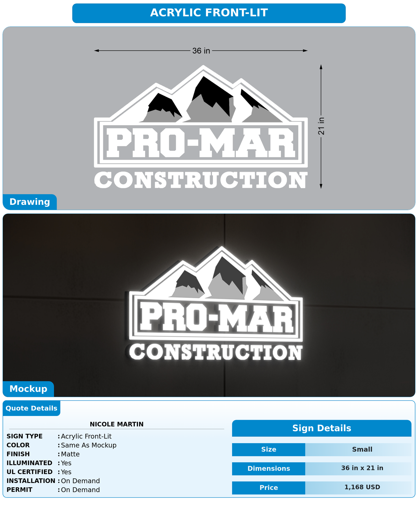 CUSTOM MOCKUP SIGN FOR Nicole Martin