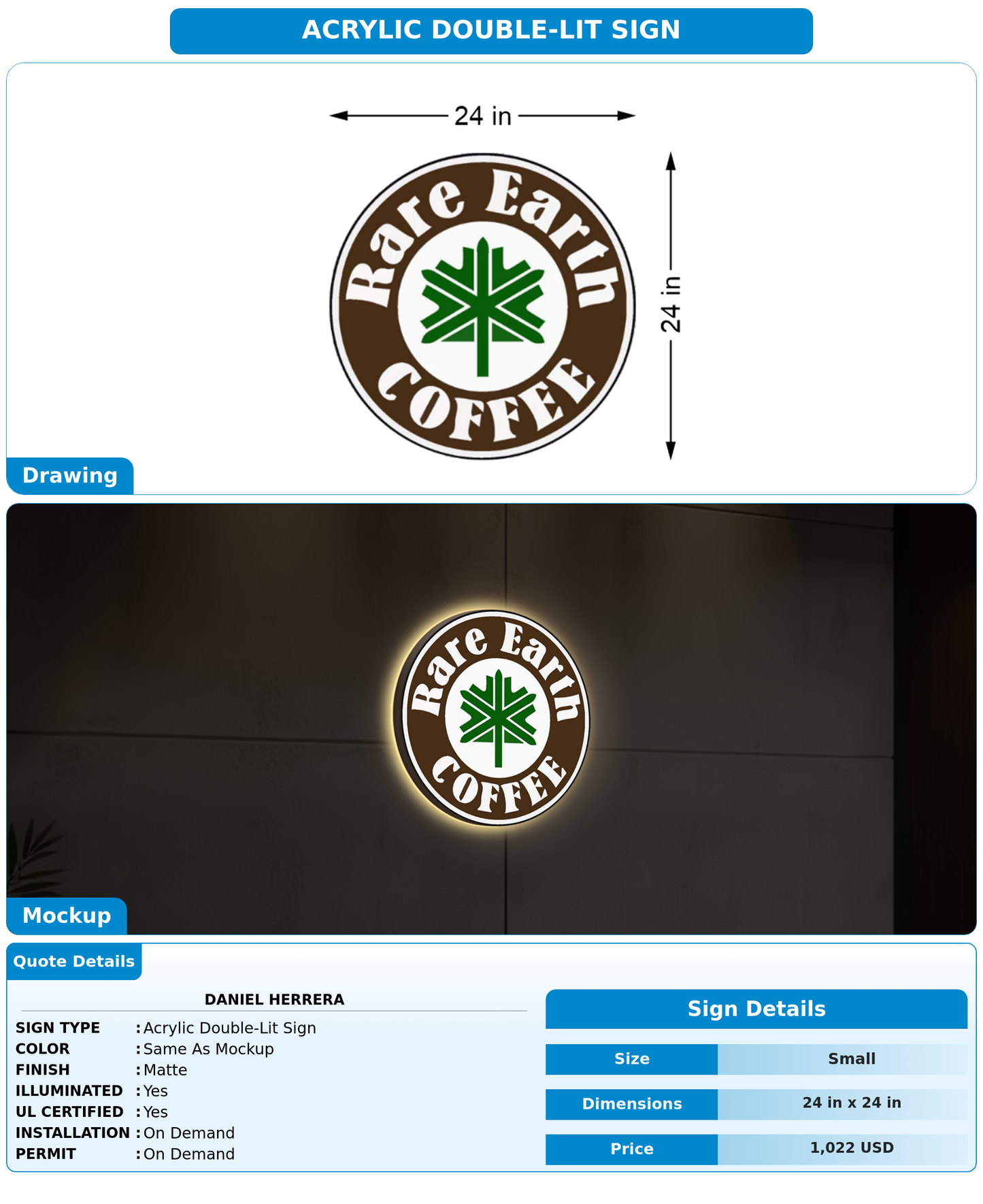 CUSTOM MOCKUP SIGN FOR Daniel Herrera