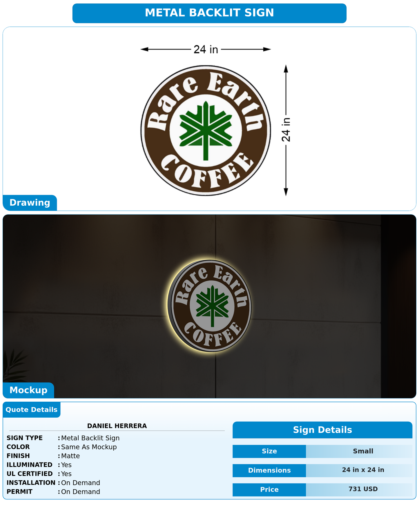 CUSTOM MOCKUP SIGN FOR Daniel Herrera