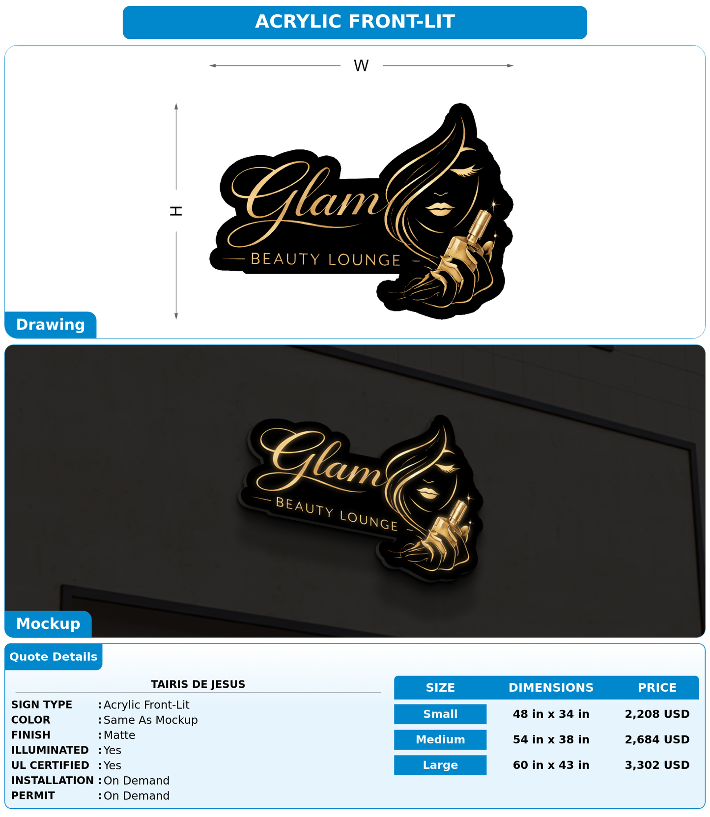 CUSTOM MOCKUP SIGN FOR Tairis de jesus