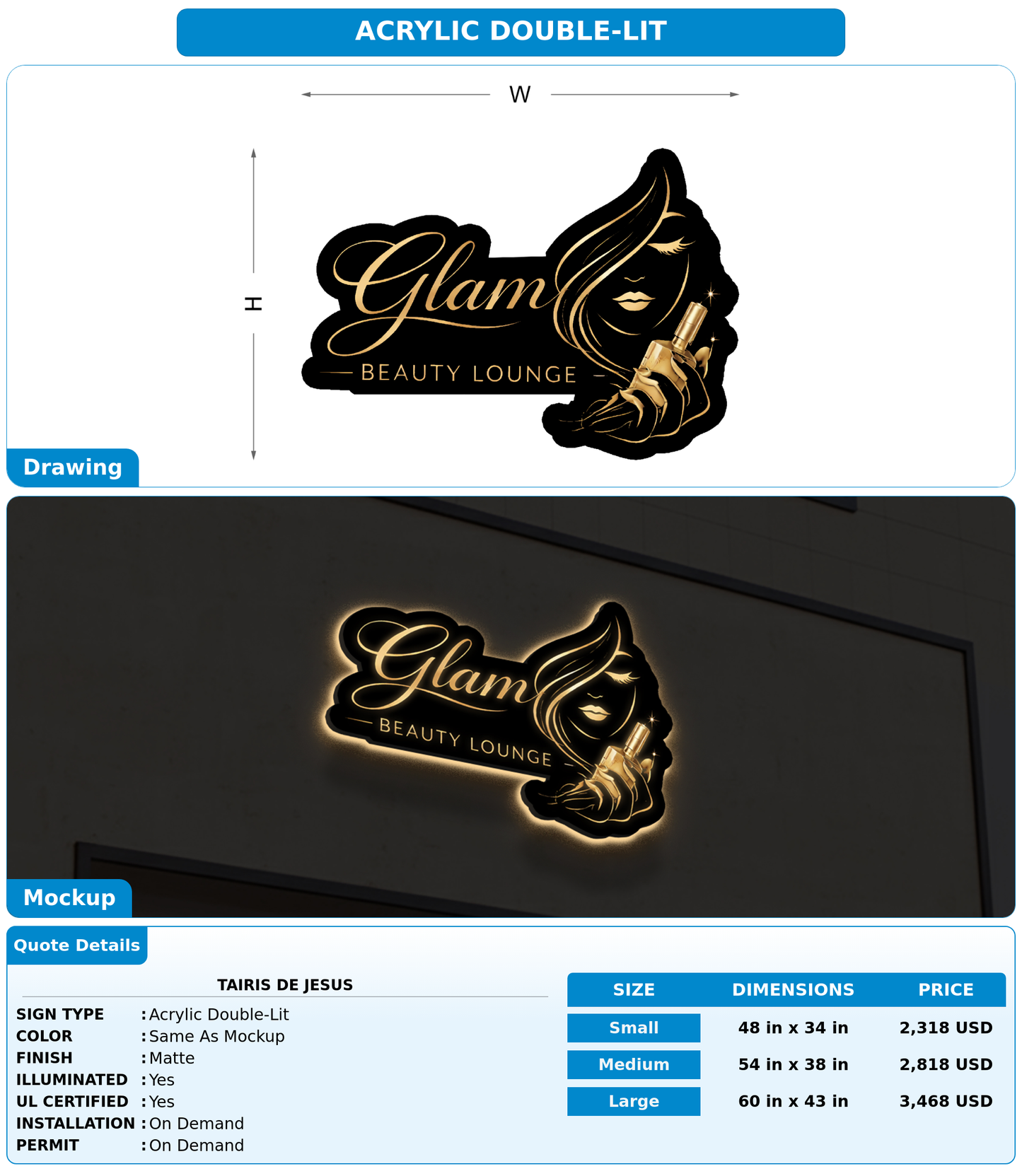 CUSTOM MOCKUP SIGN FOR Tairis de jesus