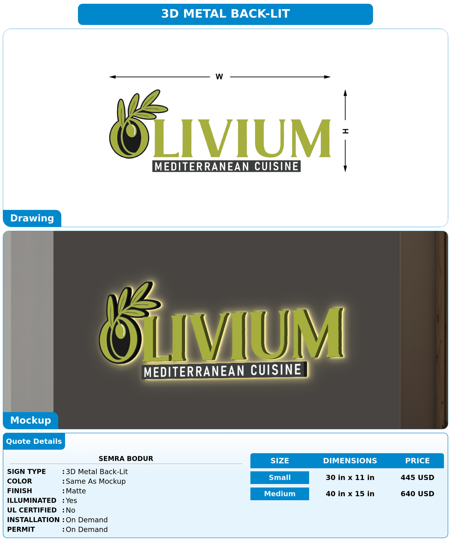 CUSTOM MOCKUP SIGN FOR Semra Bodur