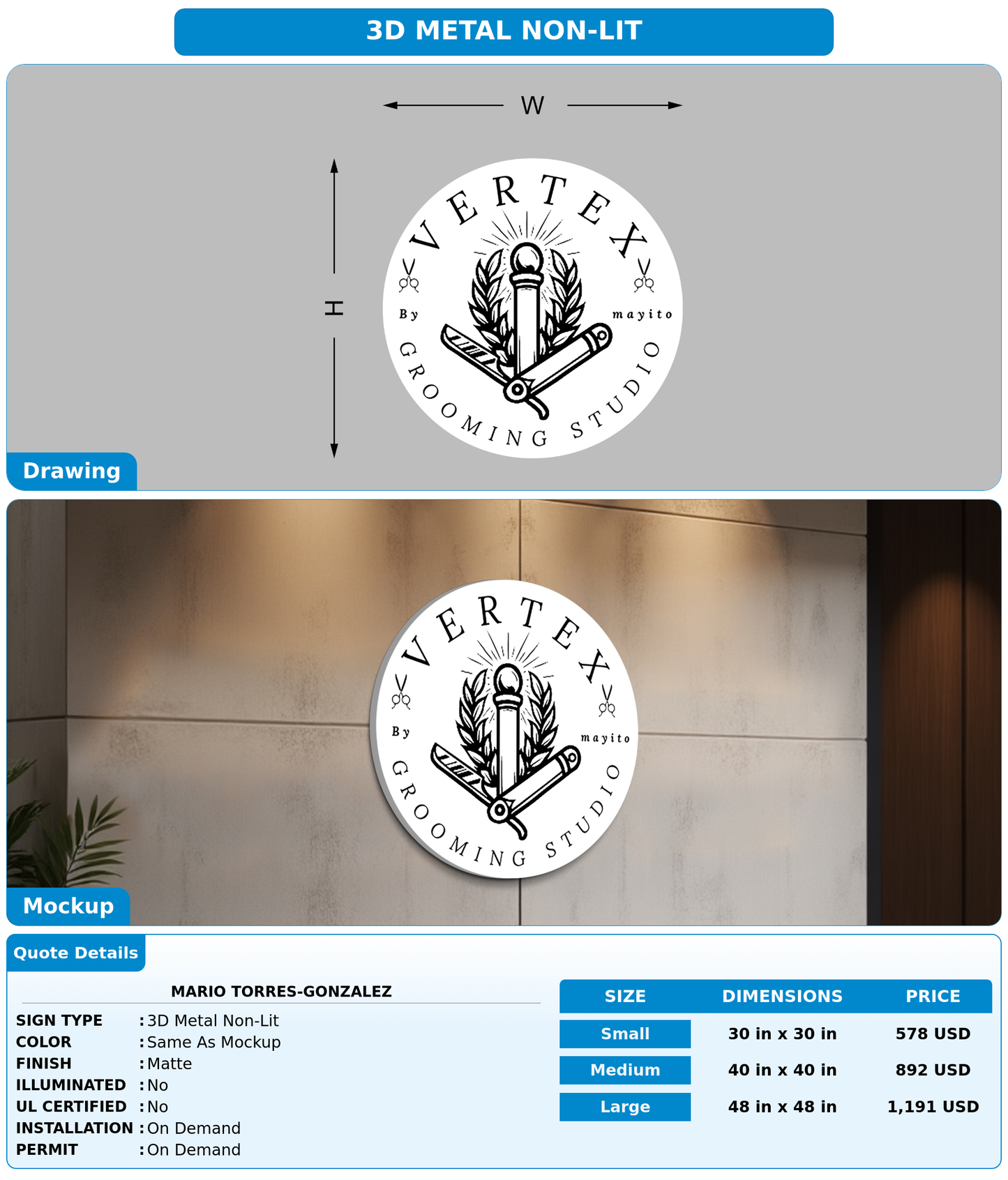 CUSTOM MOCKUP SIGN FOR Mario Torres-Gonzalez