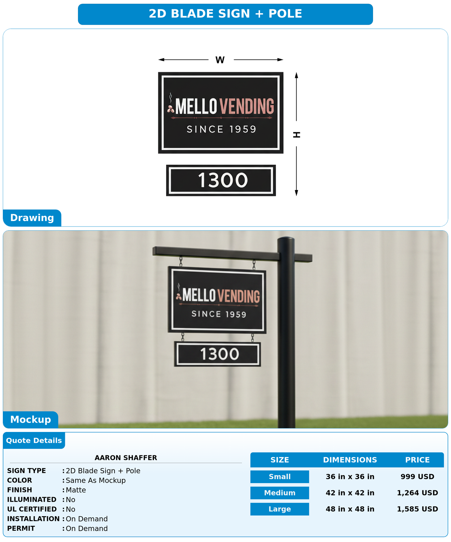CUSTOM MOCKUP SIGN FOR Aaron shaffer