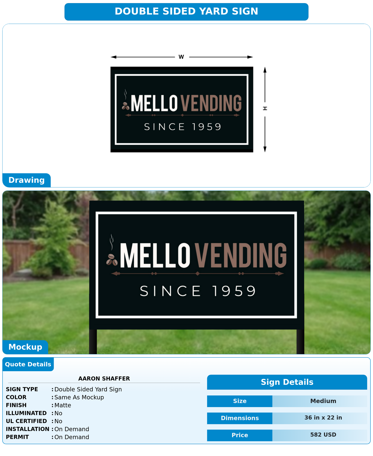 CUSTOM MOCKUP SIGN FOR Aaron shaffer