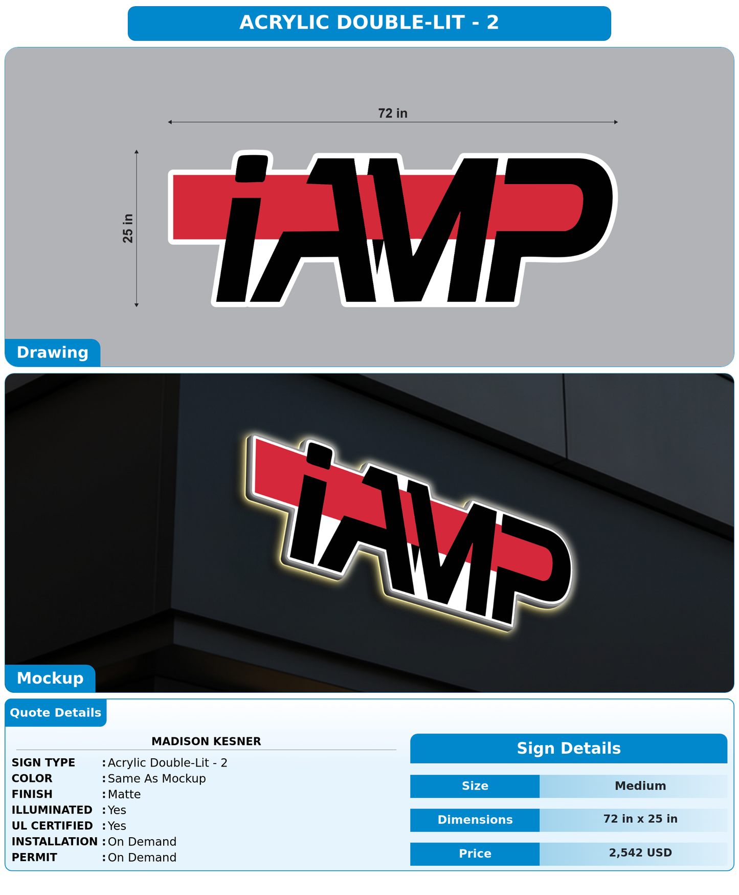 CUSTOM MOCKUP SIGN FOR Madison Kesner
