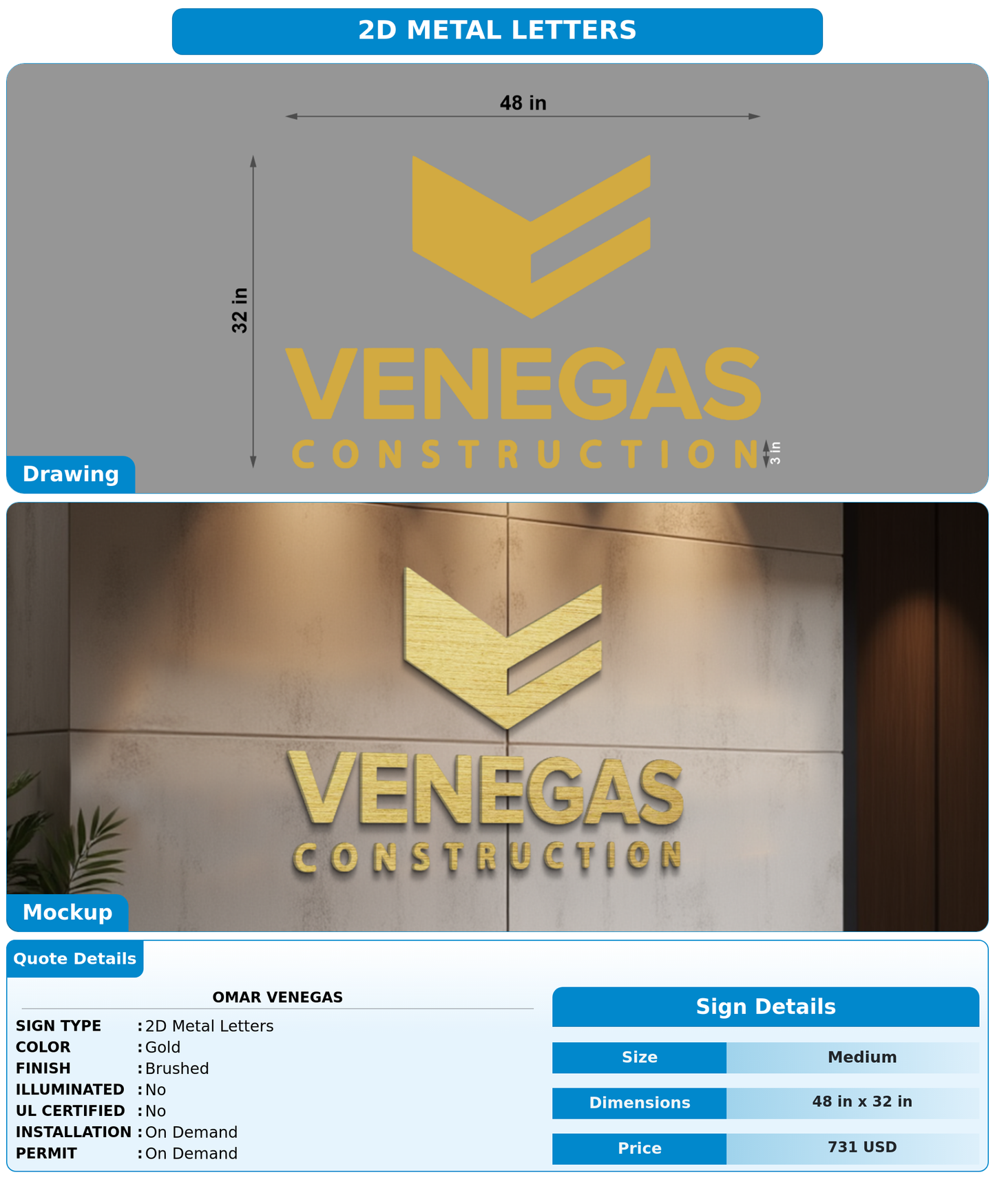 CUSTOM MOCKUP SIGN FOR Omar Venegas