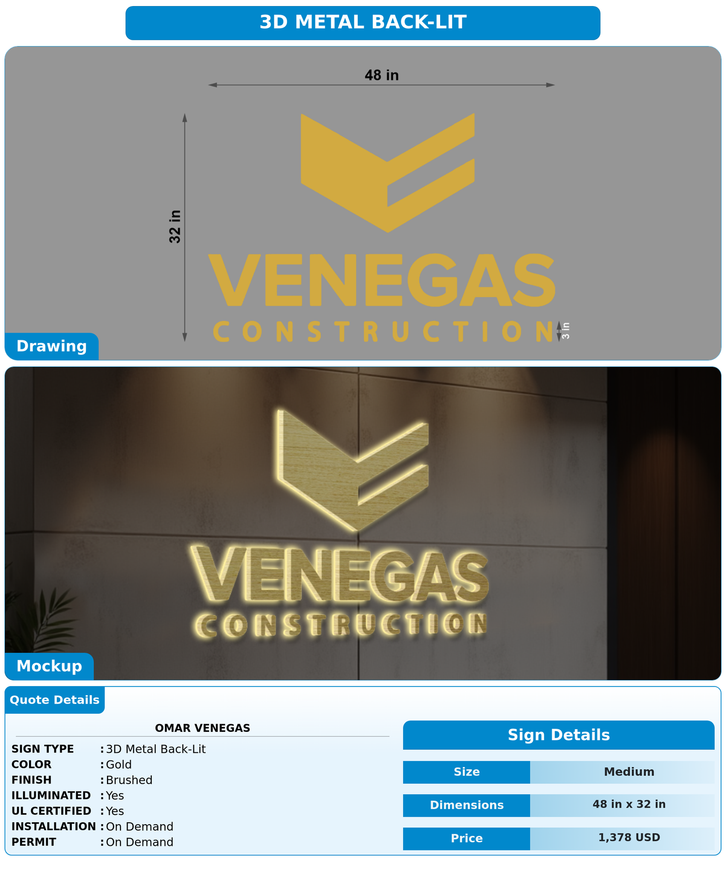 CUSTOM MOCKUP SIGN FOR Omar Venegas