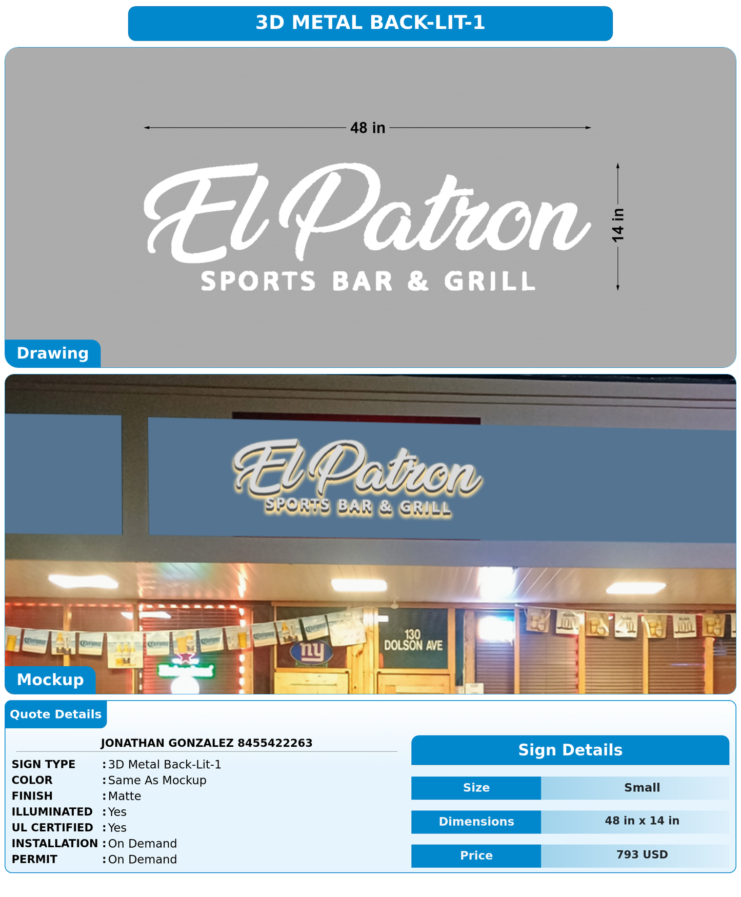 CUSTOM MOCKUP SIGN FOR Jonathan Gonzalez 8455422263