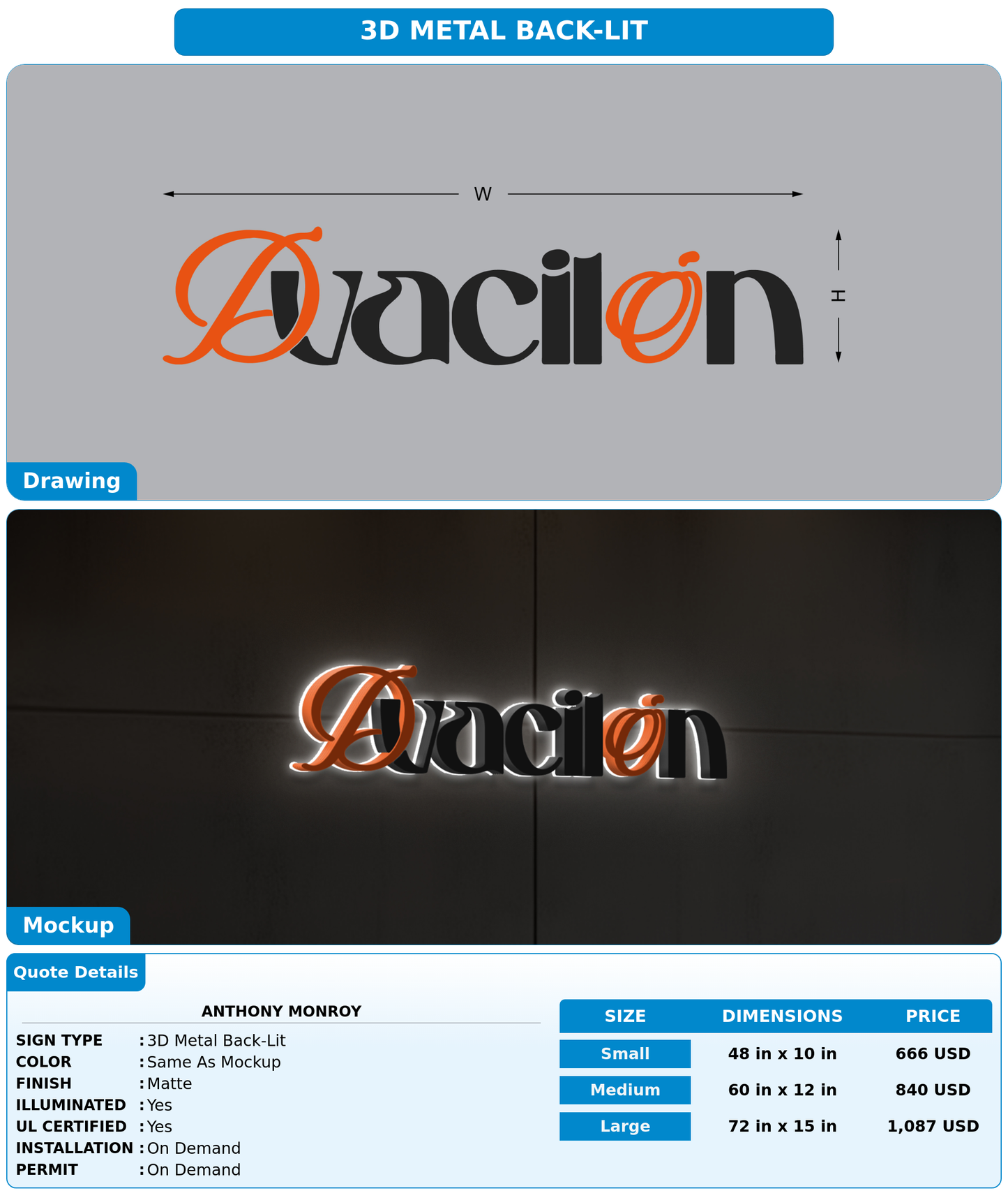 CUSTOM MOCKUP SIGN FOR Anthony Monroy