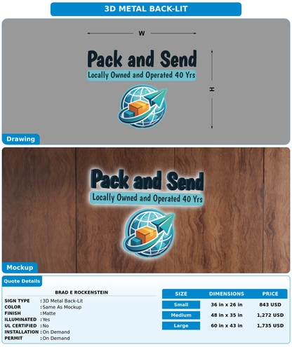 CUSTOM MOCKUP SIGN FOR Brad E Rockenstein