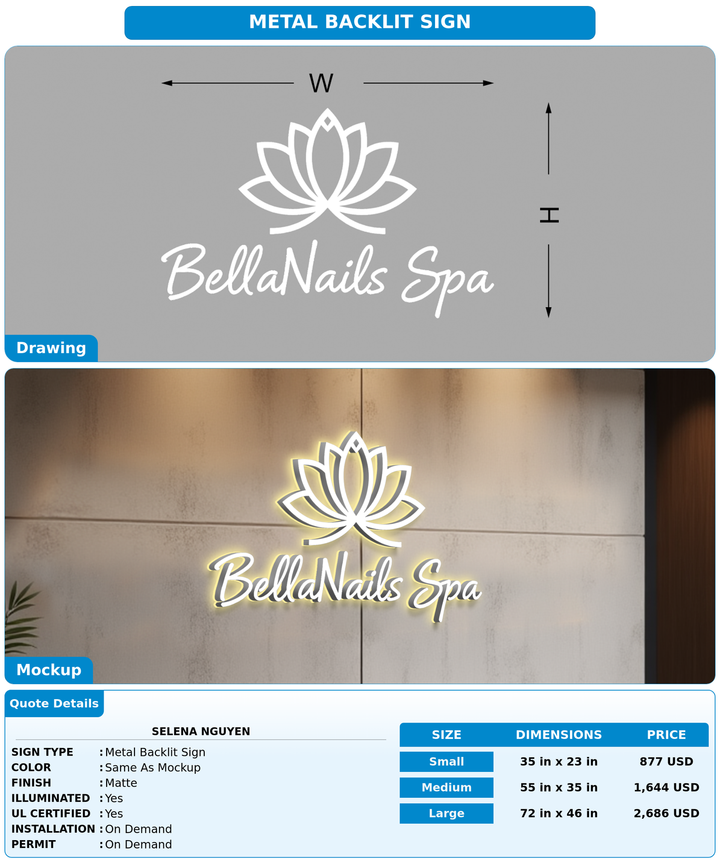 CUSTOM MOCKUP SIGN FOR Selena Nguyen