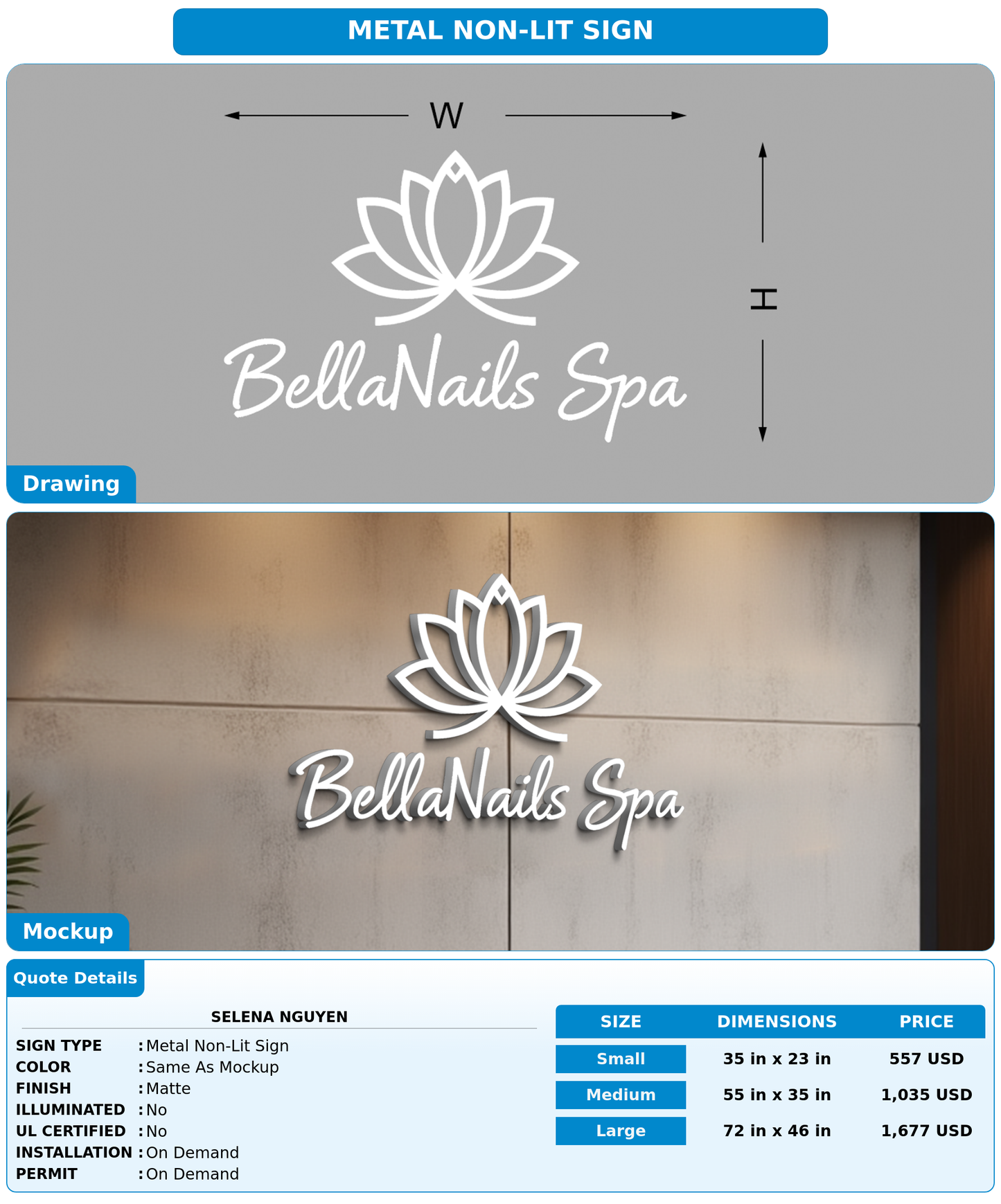 CUSTOM MOCKUP SIGN FOR Selena Nguyen