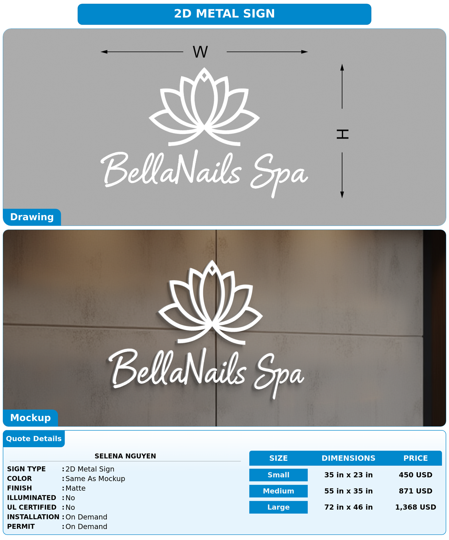 CUSTOM MOCKUP SIGN FOR Selena Nguyen