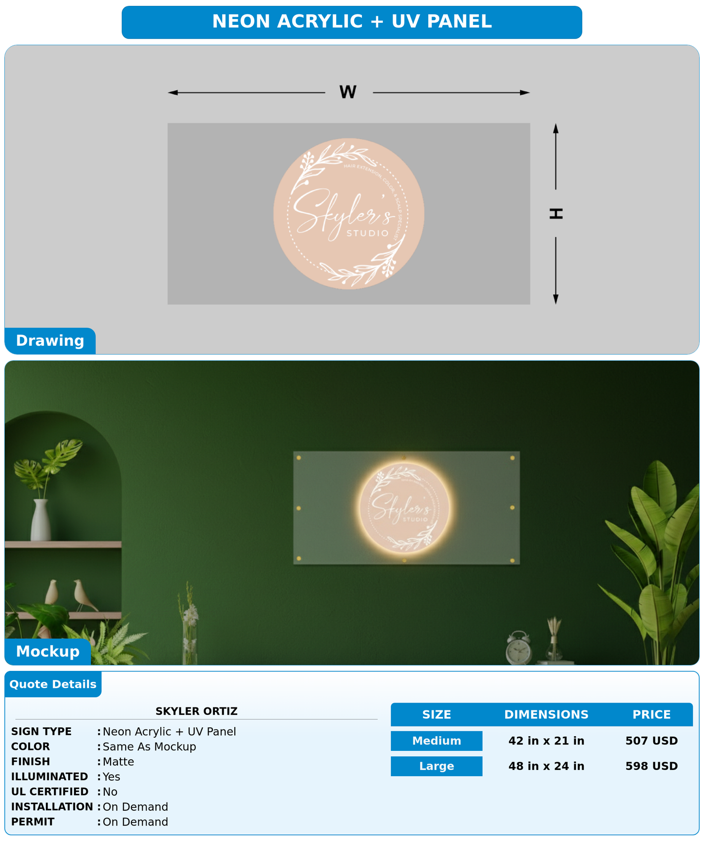 CUSTOM MOCKUP SIGN FOR Skyler Ortiz