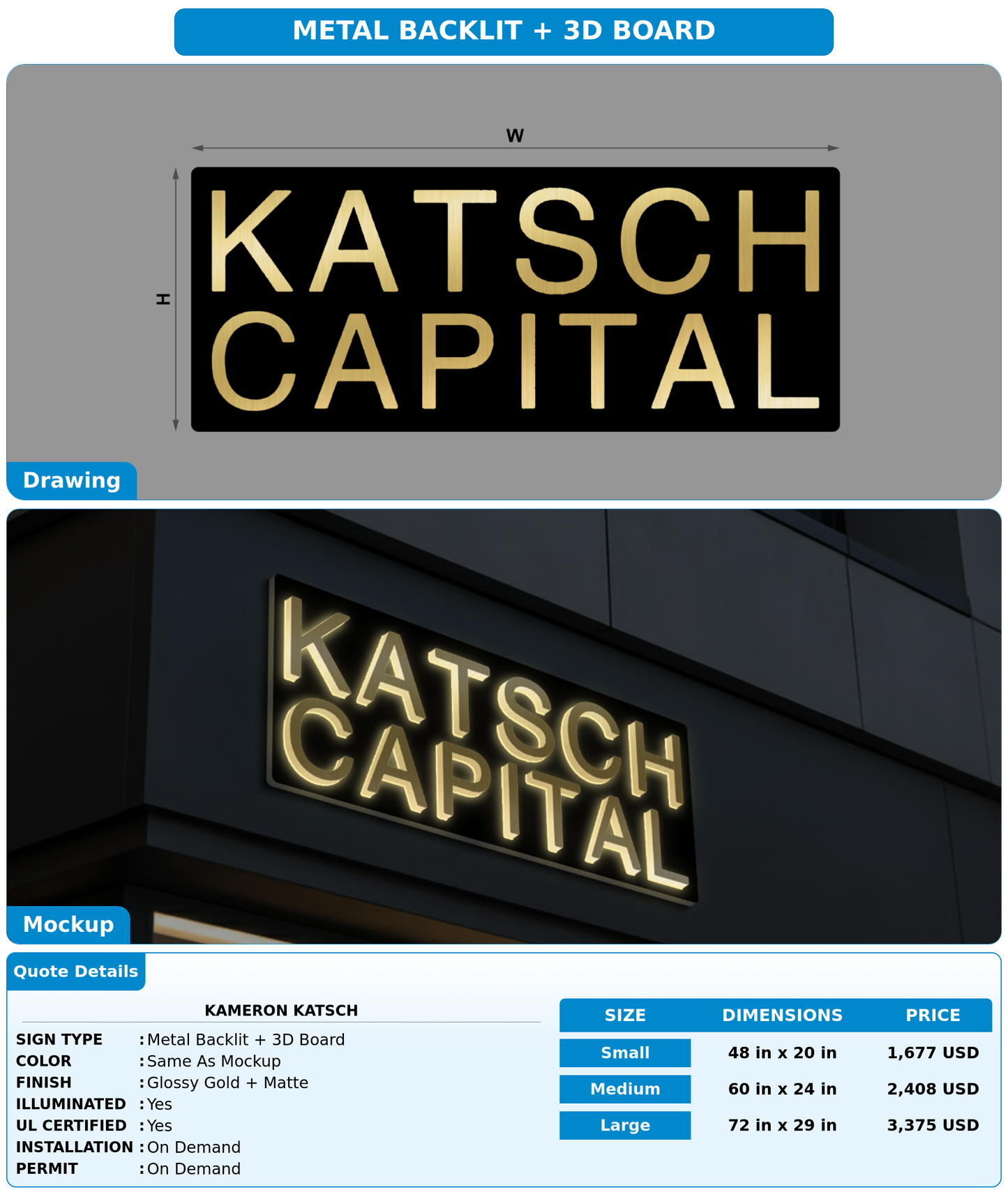 CUSTOM MOCKUP SIGN FOR Kameron Katsch