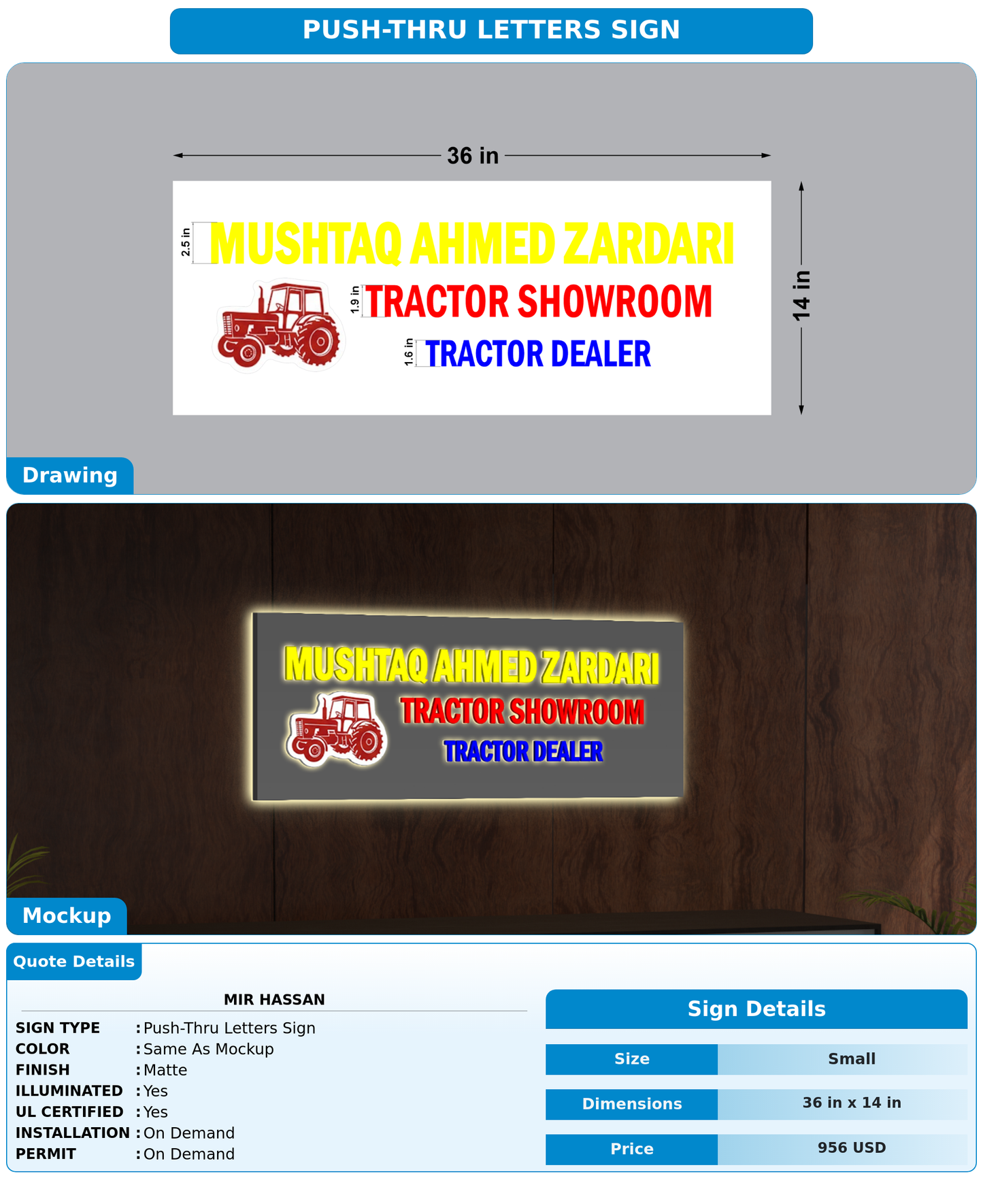 CUSTOM MOCKUP SIGN FOR Mir hassan