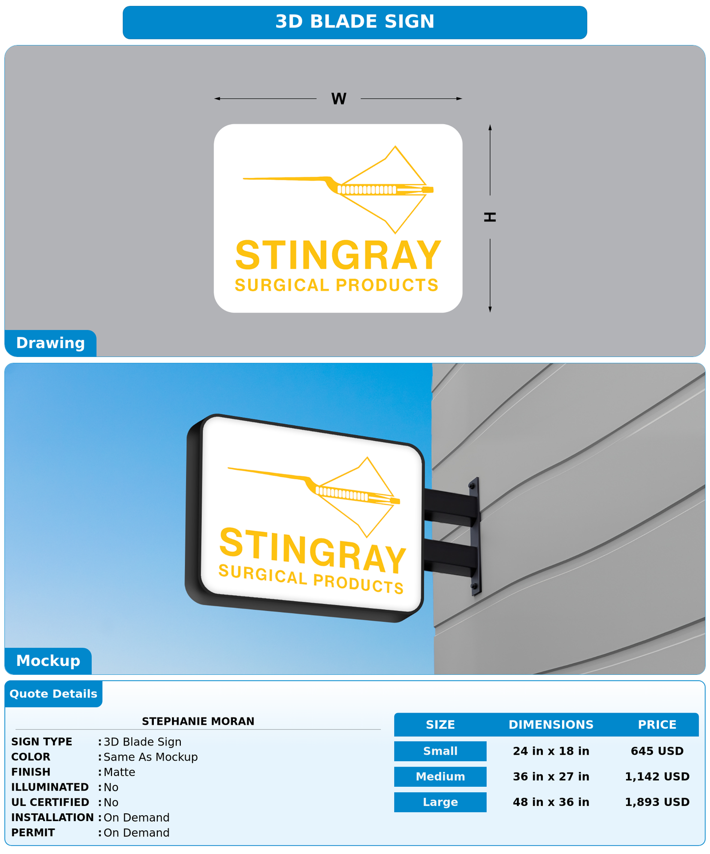 CUSTOM MOCKUP SIGN FOR Stephanie Moran