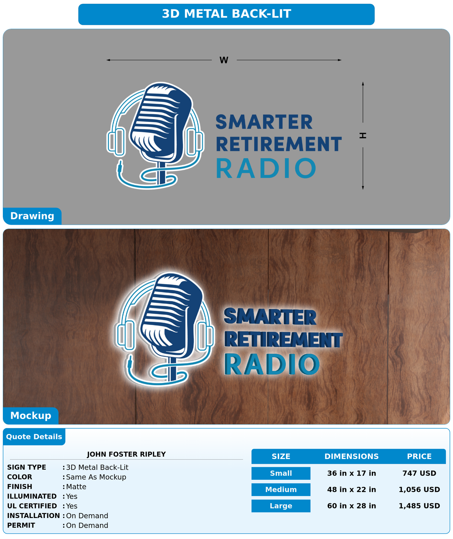 CUSTOM MOCKUP SIGN FOR John Foster Ripley