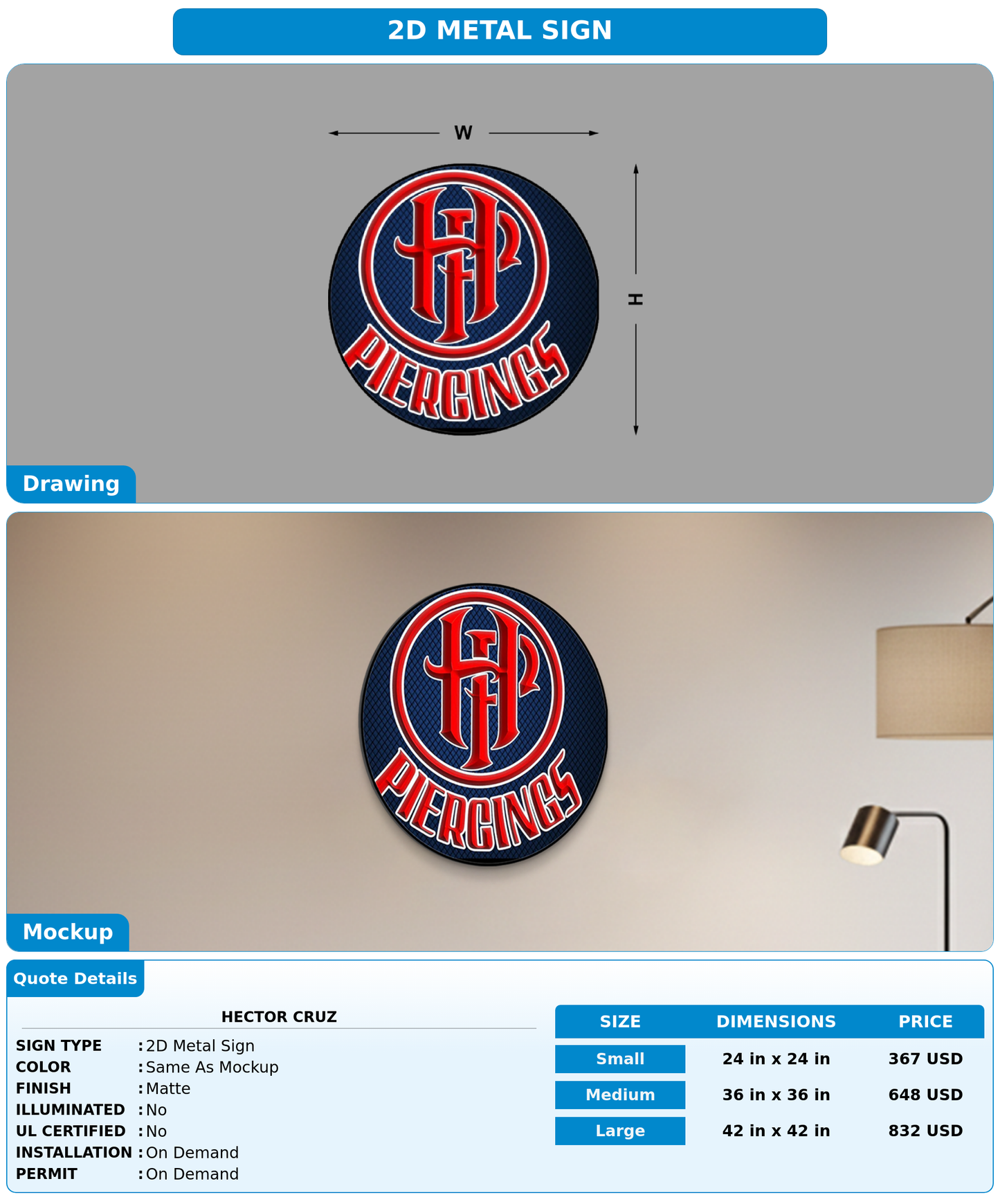 CUSTOM MOCKUP SIGN FOR Hector Cruz
