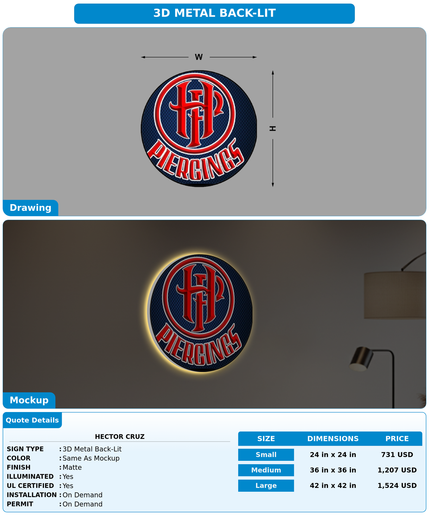 CUSTOM MOCKUP SIGN FOR Hector Cruz
