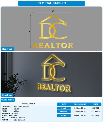 CUSTOM MOCKUP SIGN FOR DANIELE OLIVA