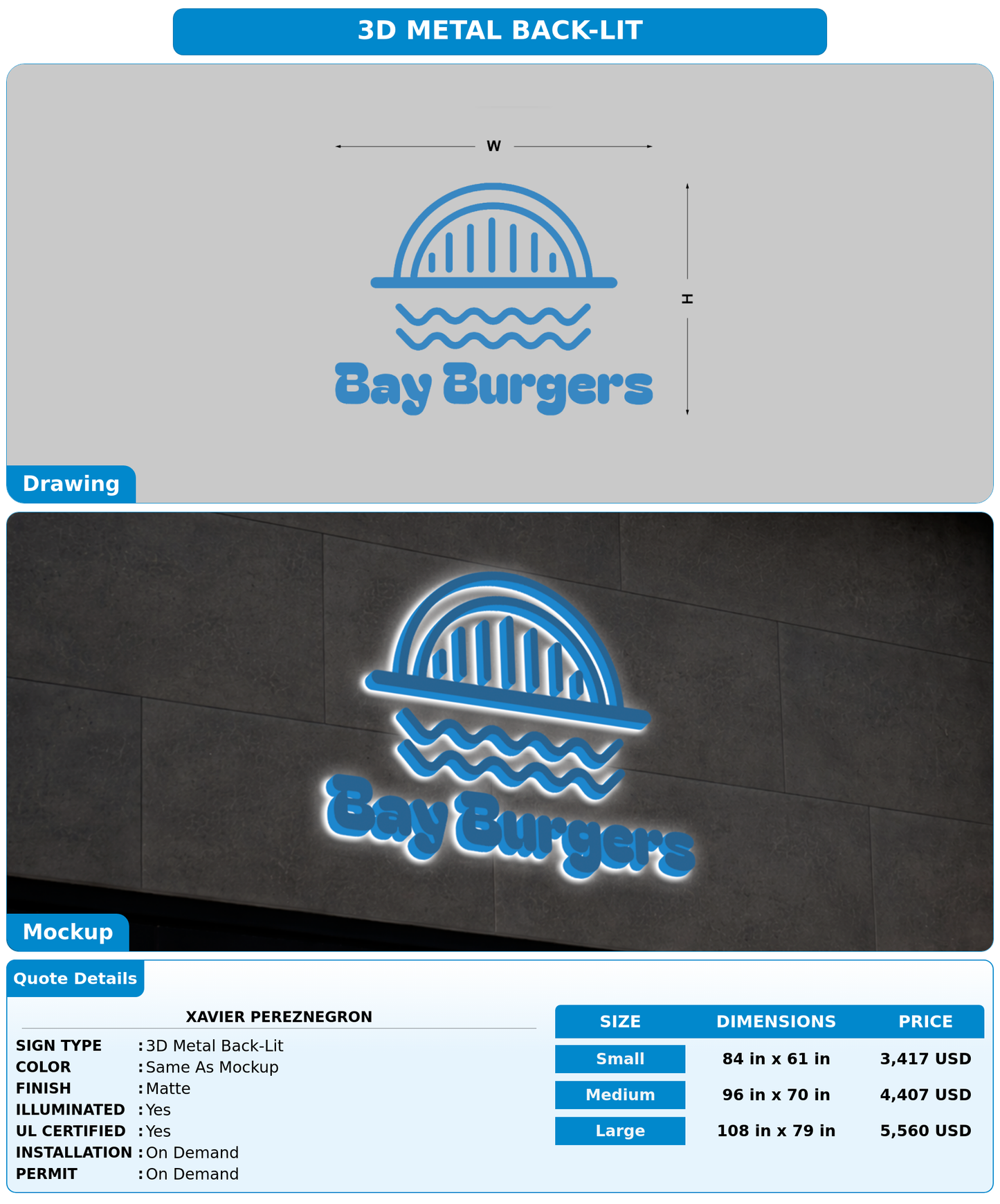 CUSTOM MOCKUP SIGN FOR Xavier pereznegron