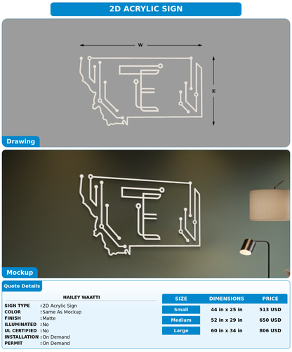 CUSTOM MOCKUP SIGN FOR Hailey Waatti
