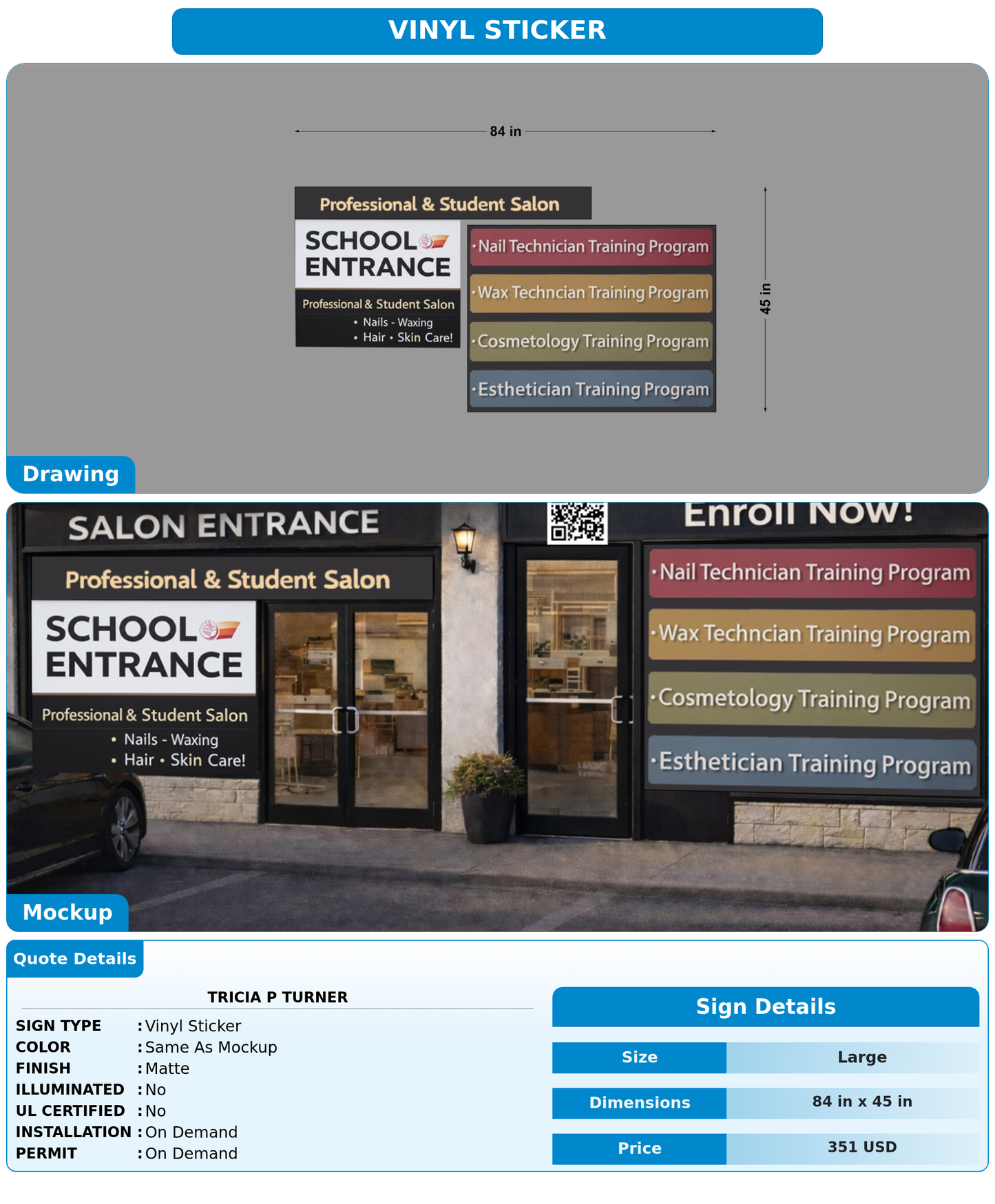 CUSTOM MOCKUP SIGN FOR tricia p turner