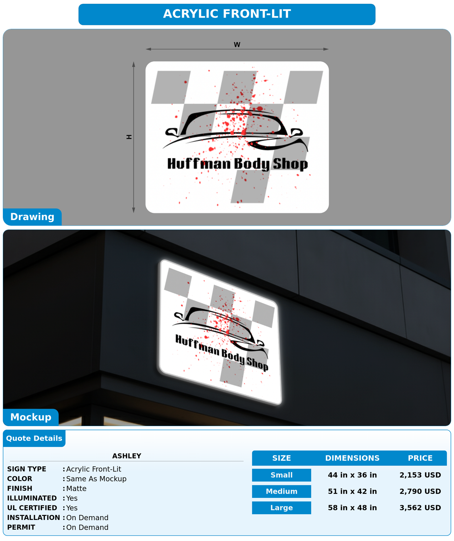 CUSTOM MOCKUP SIGN FOR Ashley
