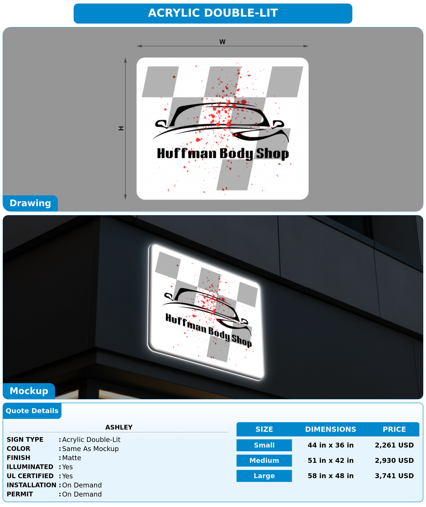 CUSTOM MOCKUP SIGN FOR Ashley