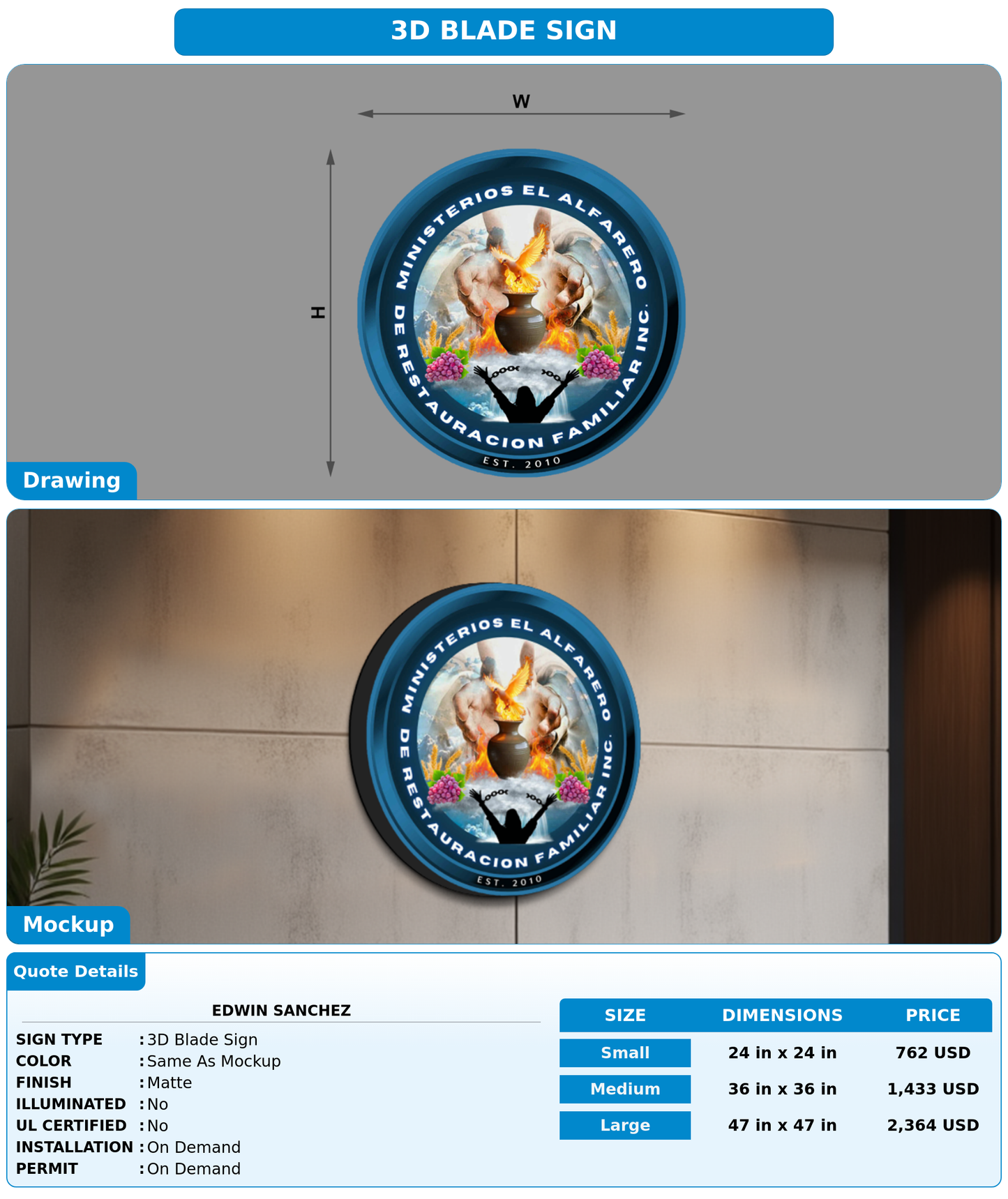 CUSTOM MOCKUP SIGN FOR Edwin Sanchez