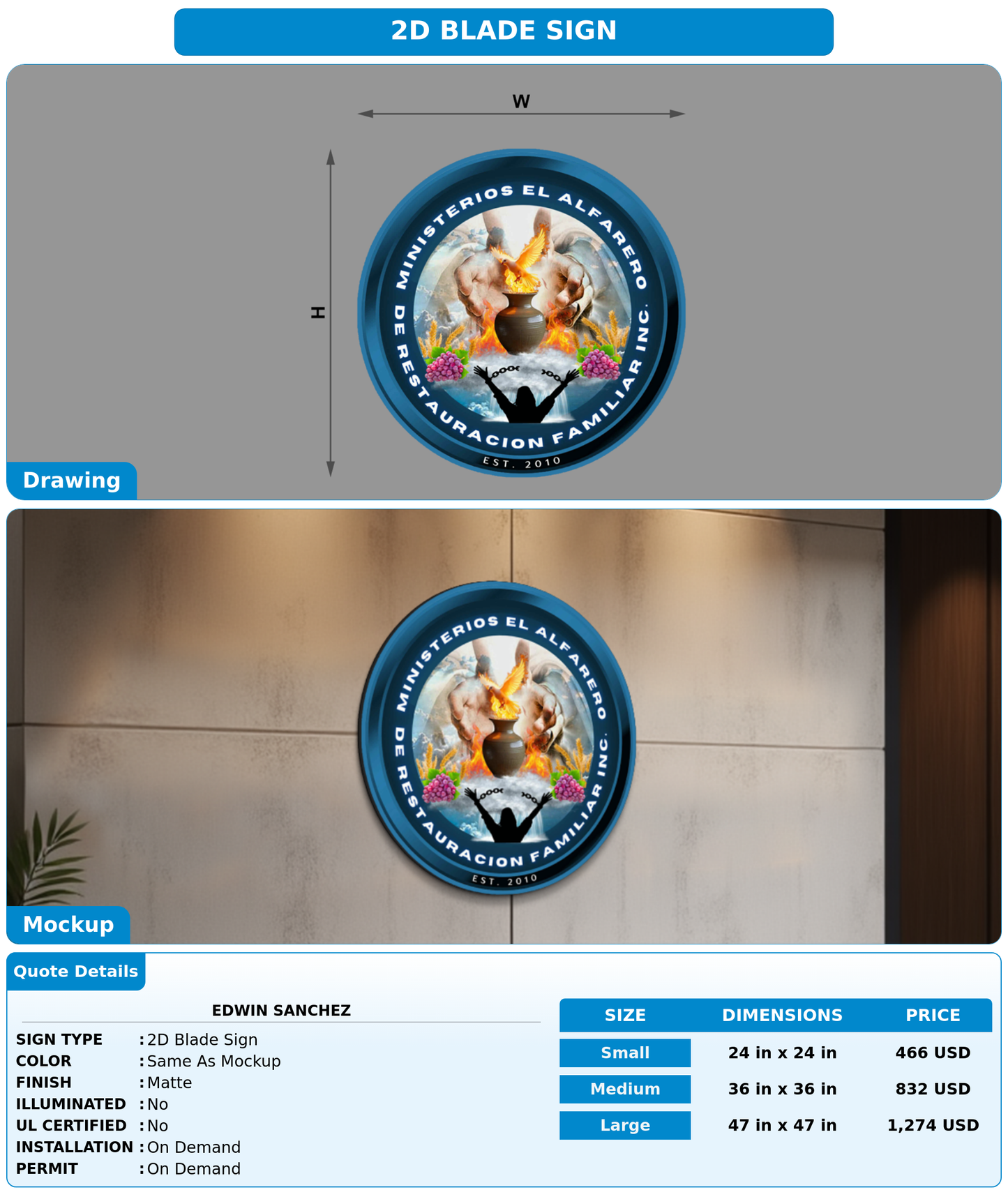 CUSTOM MOCKUP SIGN FOR Edwin Sanchez