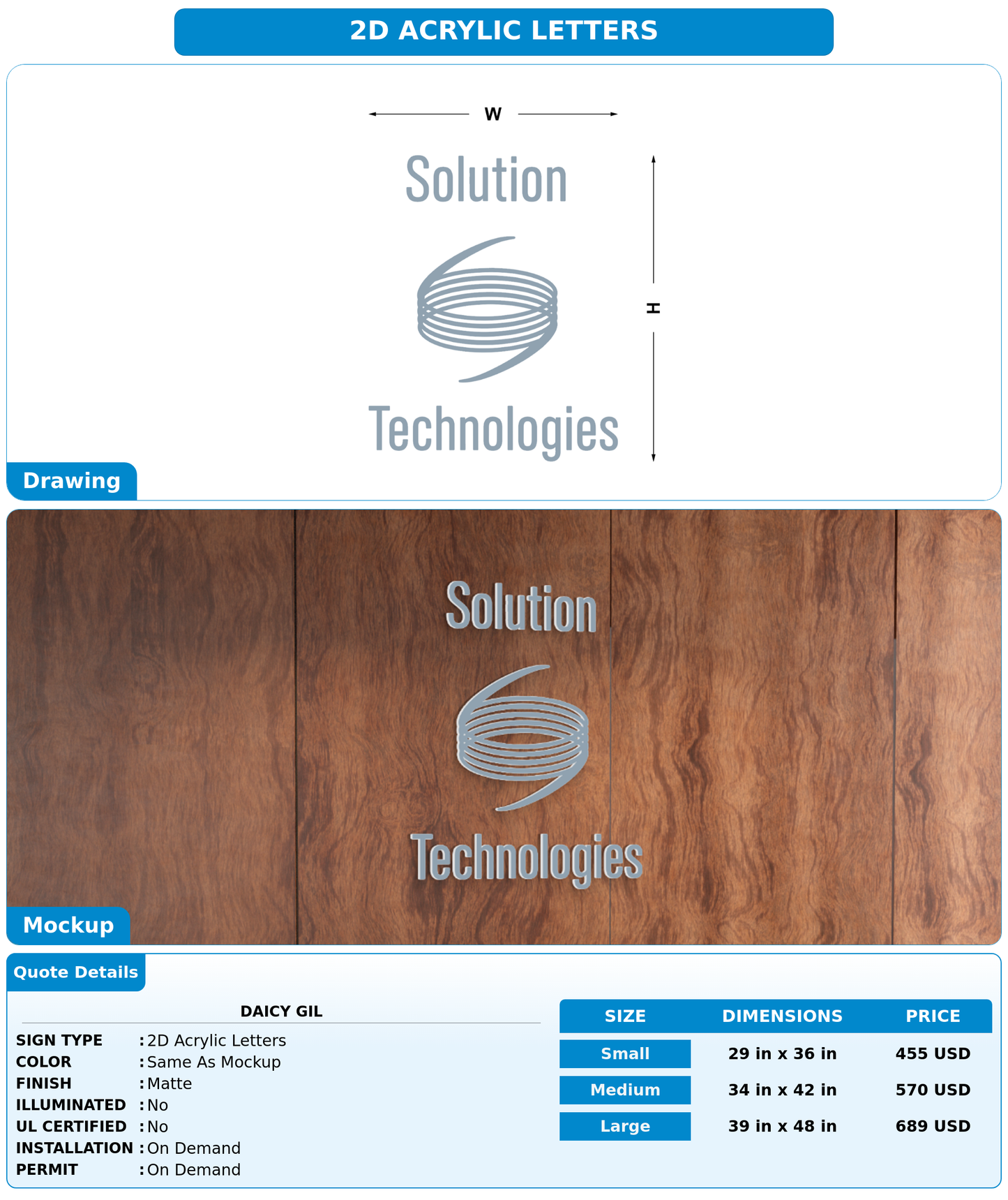 CUSTOM MOCKUP SIGN FOR Daicy Gil