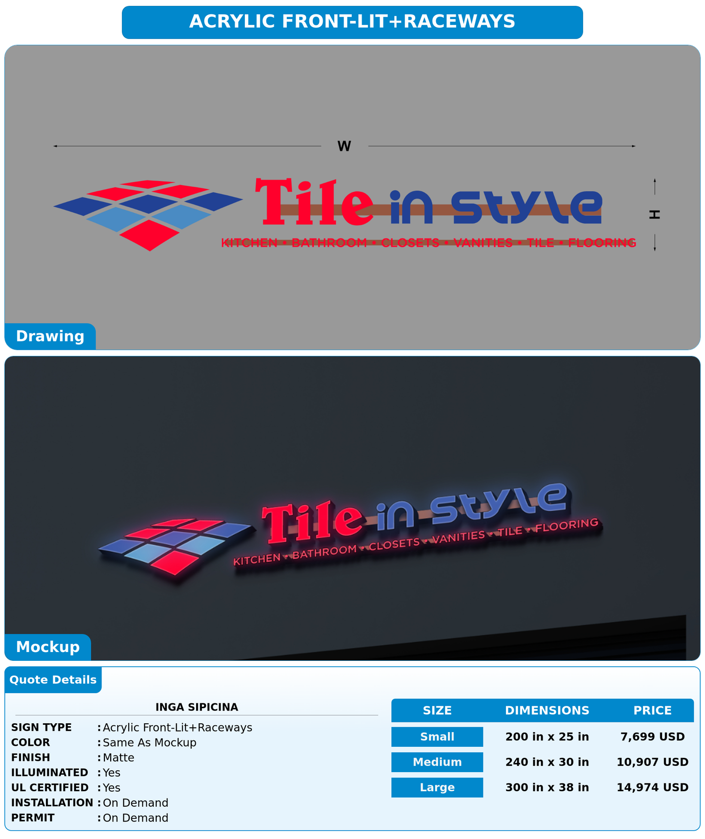 CUSTOM MOCKUP SIGN FOR Inga Sipicina