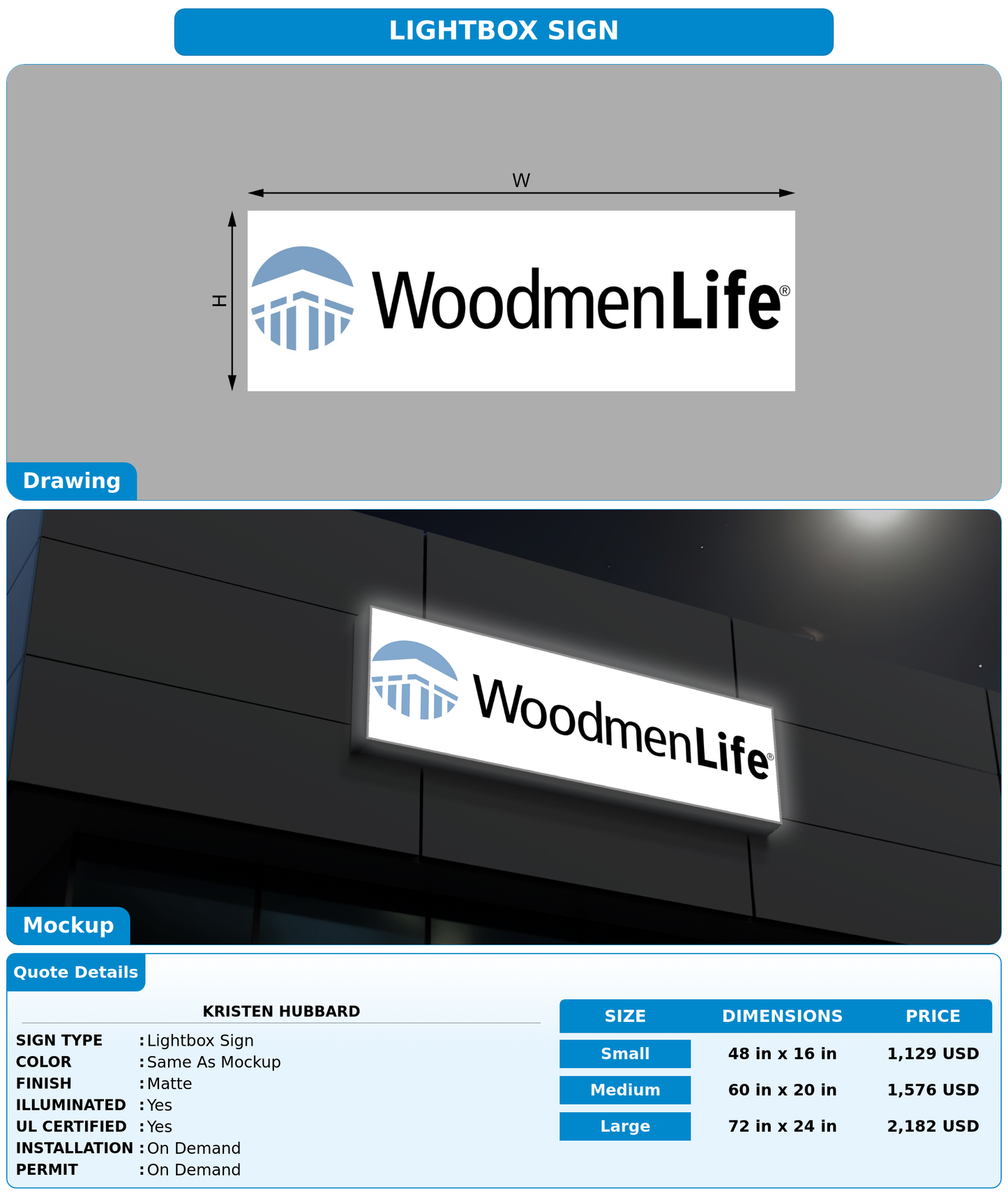 CUSTOM MOCKUP SIGN FOR Kristen Hubbard